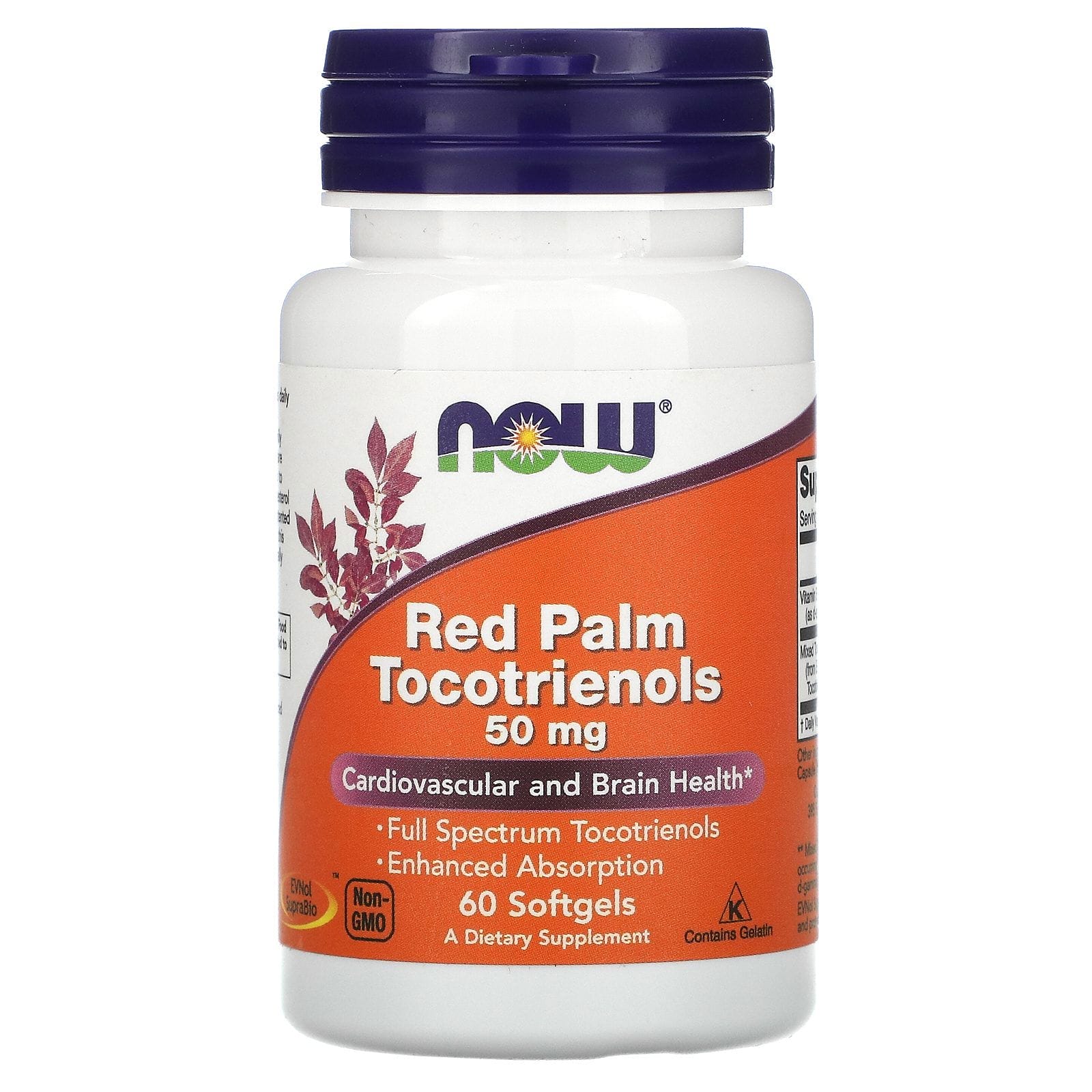 Now Foods, Tocotrienoles de palma roja, 50 mg, 60 cápsulas