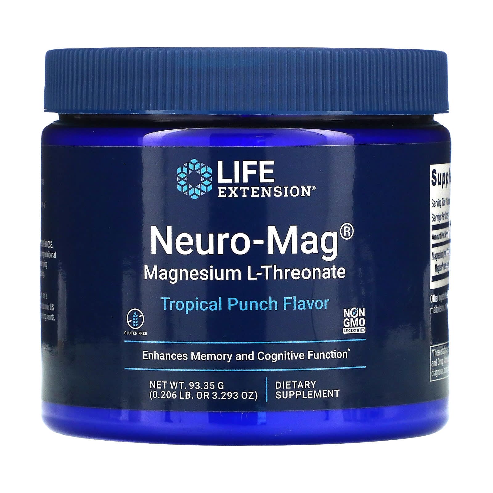 Life Extension, Neuro-Mag, L-treonato de magnesio, Ponche tropical, 93,35 g (3,293 oz)