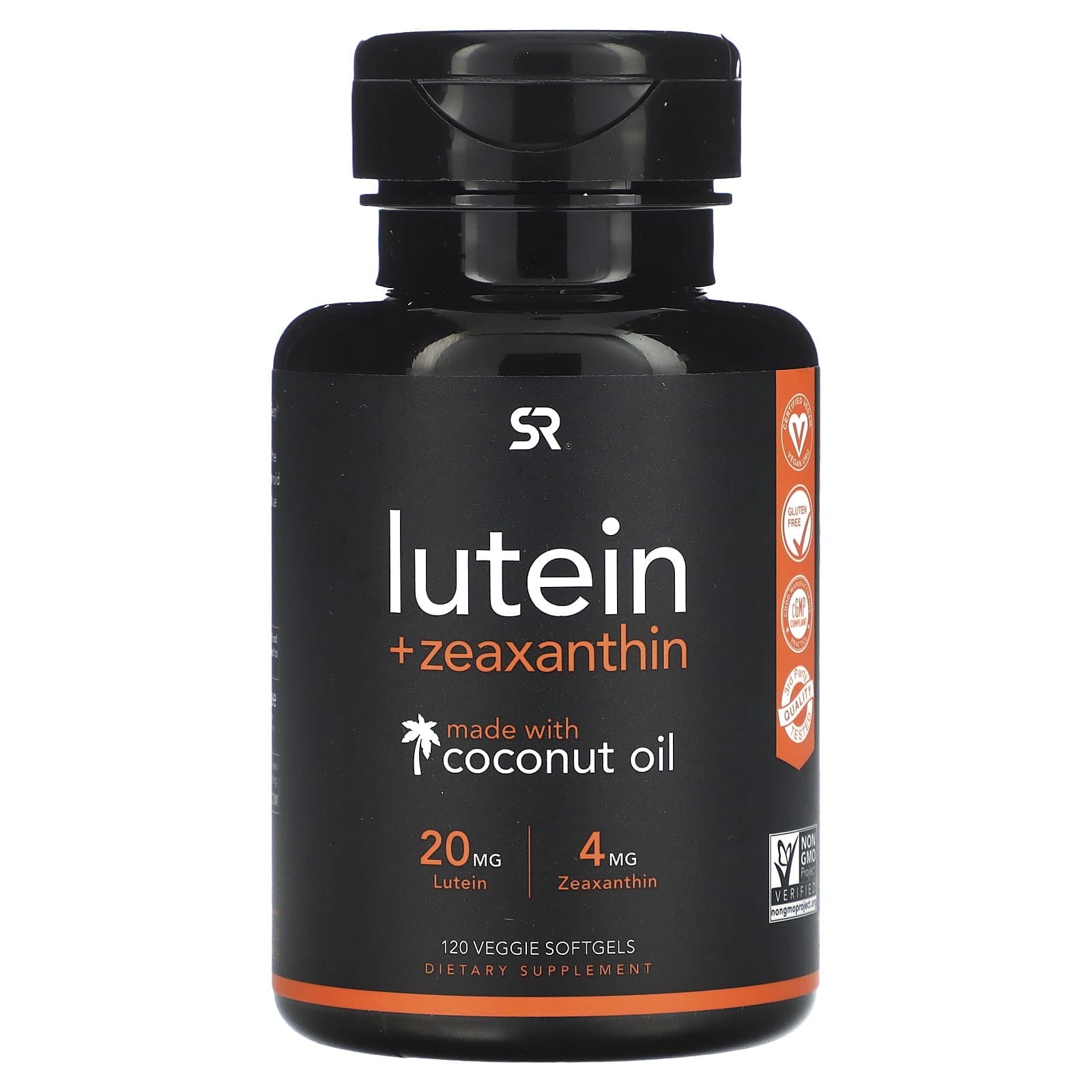 Sports Research, Luteína y zeaxantina con aceite de coco, 120 cápsulas blandas vegetales