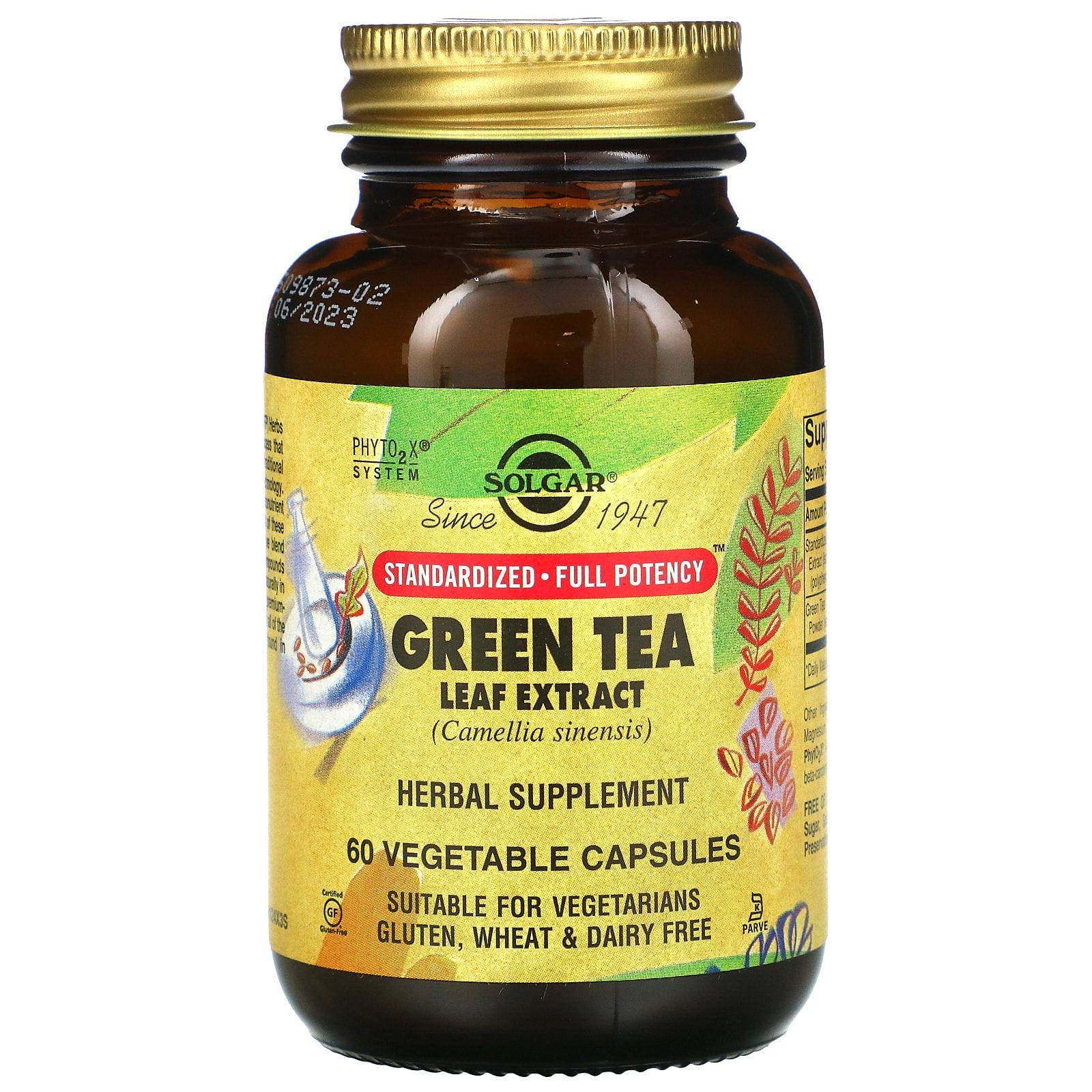 Solgar, Extracto de hoja de té verde, 60 cápsulas vegetarianas