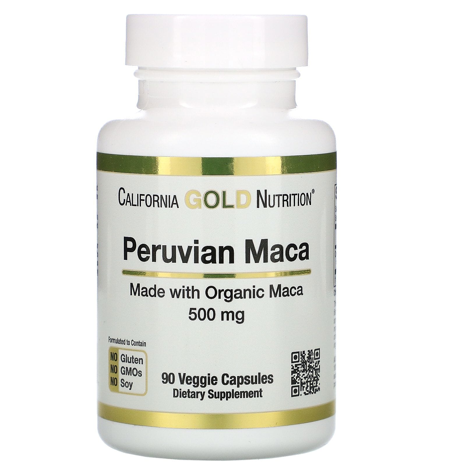 California Gold Nutrition, Maca peruana, 500 mg, 90 cápsulas vegetales