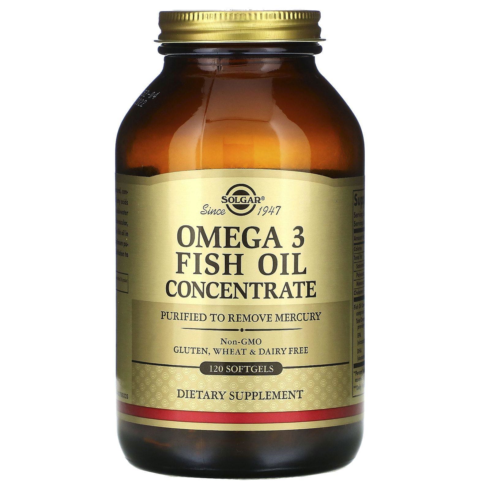 Solgar, Concentrado de aceite de pescado con Omega-3, 120 Softgels