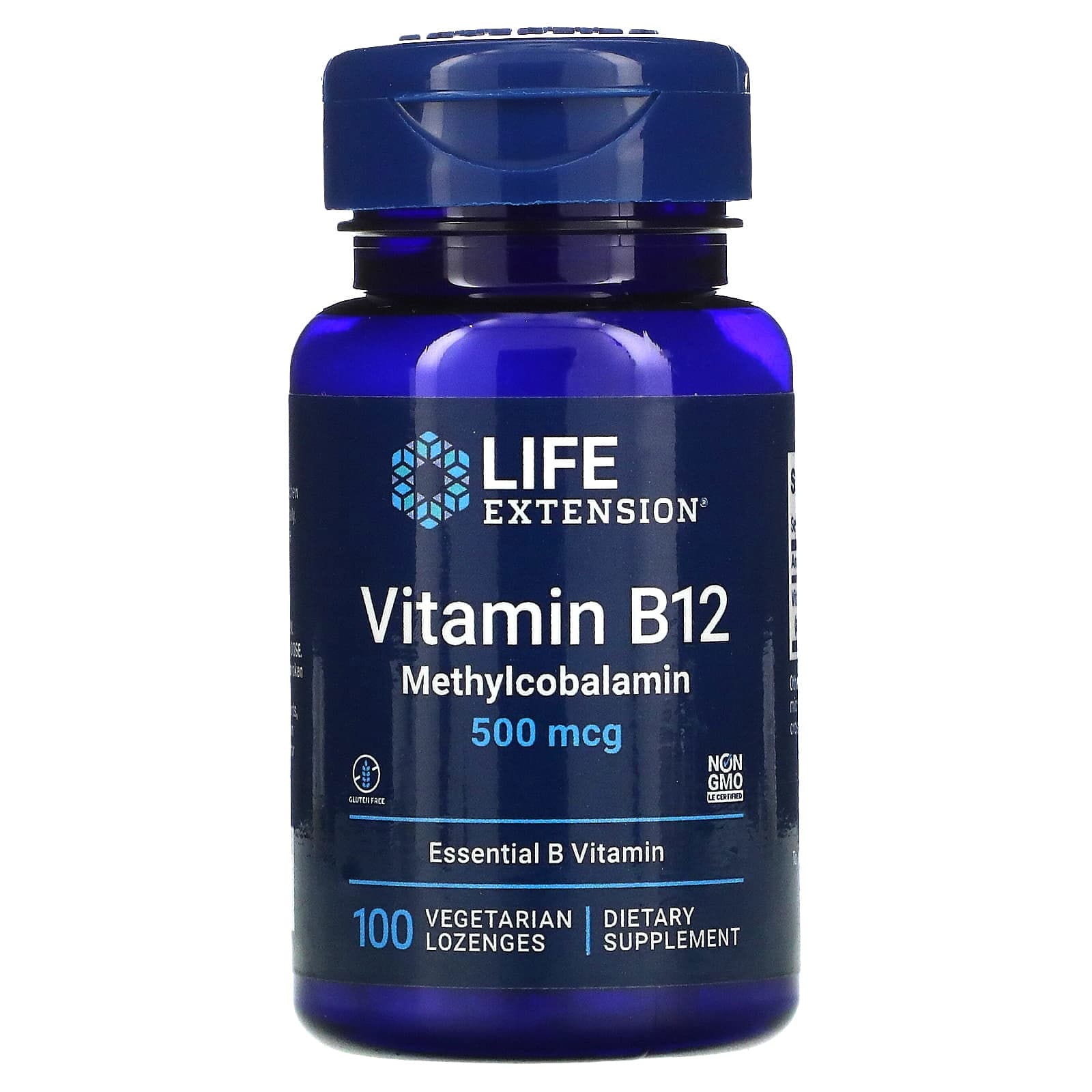 Life Extension, Vitamina B12, Metilcobalamina, 500 mcg, 100 pastillas vegetales