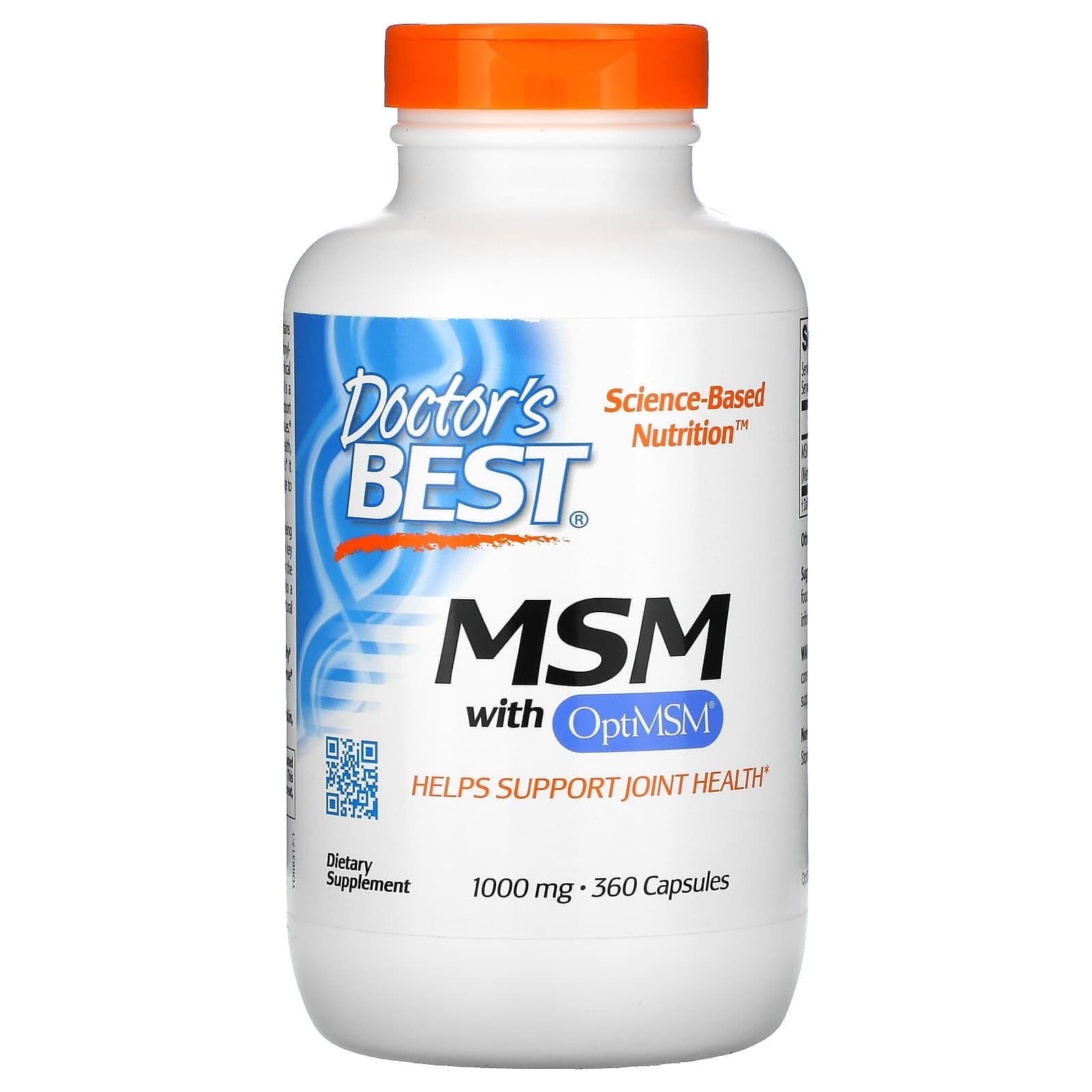 Doctor's Best, MSM con OptiMSM, 1000 mg, 360 cápsulas