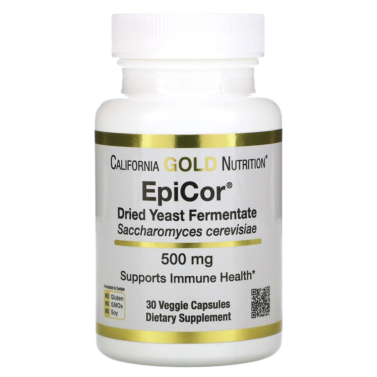 California Gold Nutrition, EpiCor, Fermento de levadura seca, 500 mg, 30 cápsulas vegetales