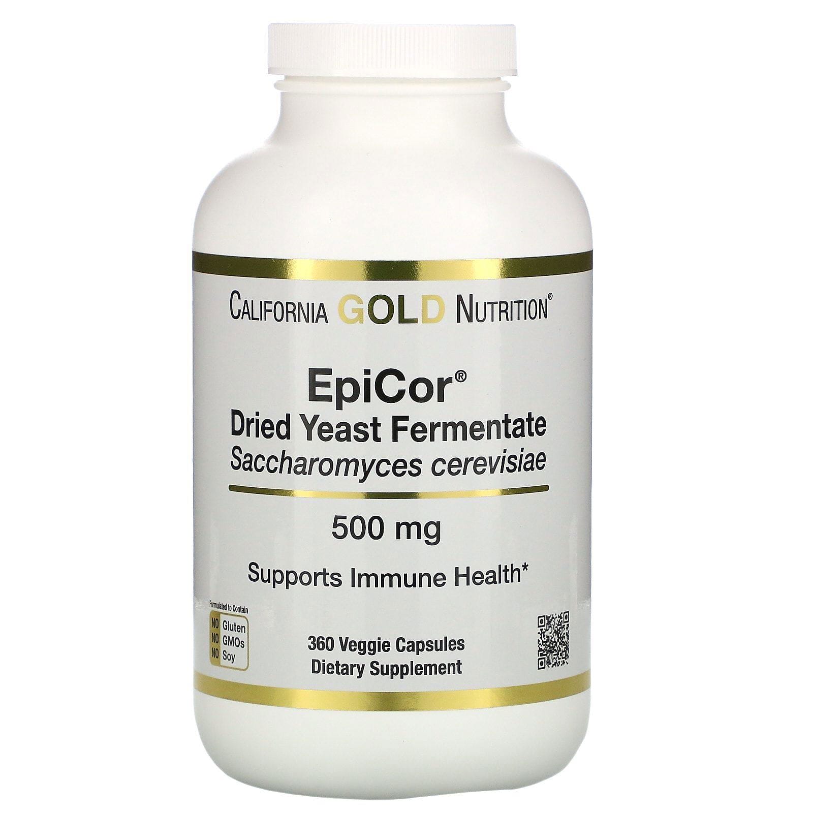 California Gold Nutrition, EpiCor, Fermento de levadura seca, 500 mg, 360 cápsulas vegetales