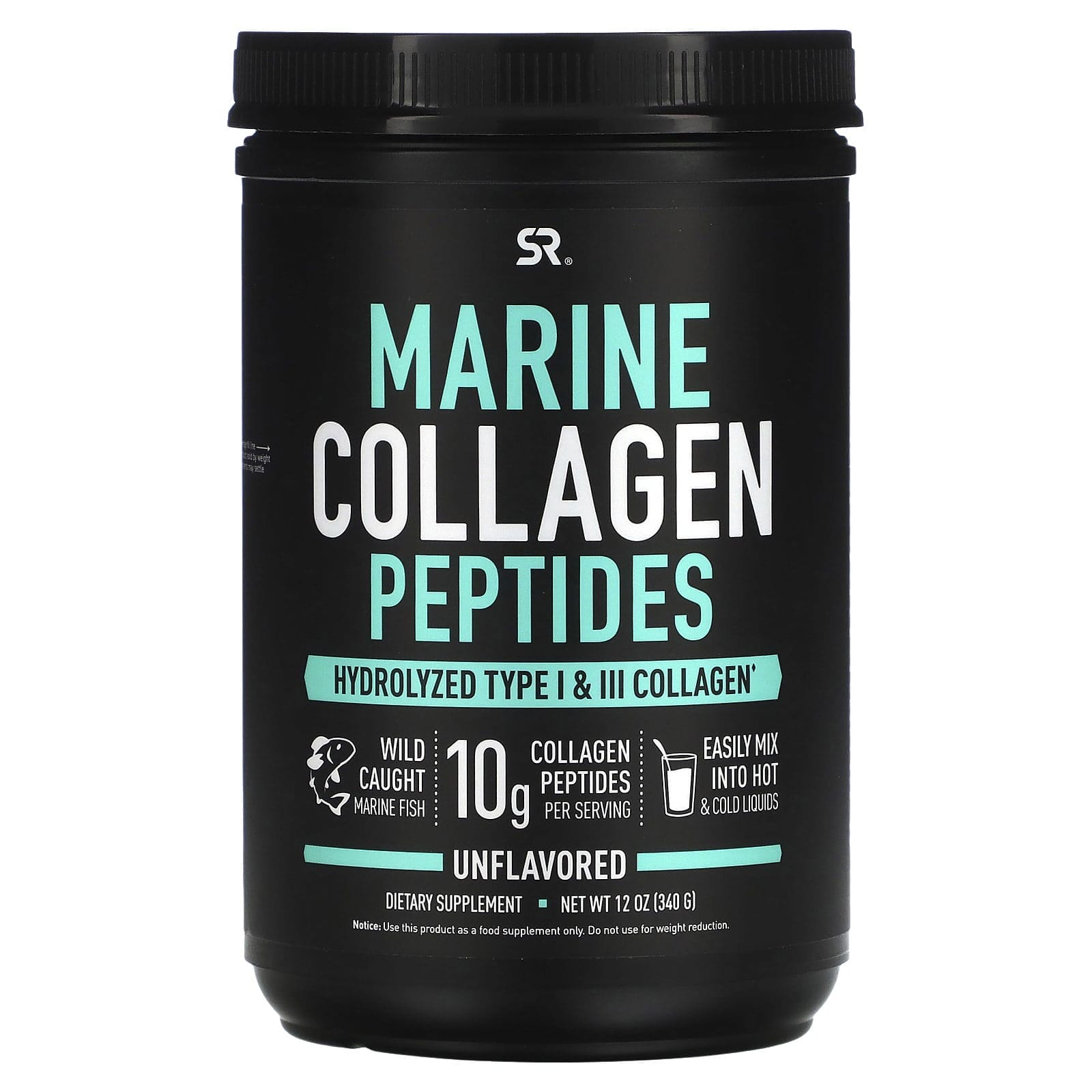 Sports Research, Péptidos de colágeno marino, Sin sabor, 340 g (12 oz)