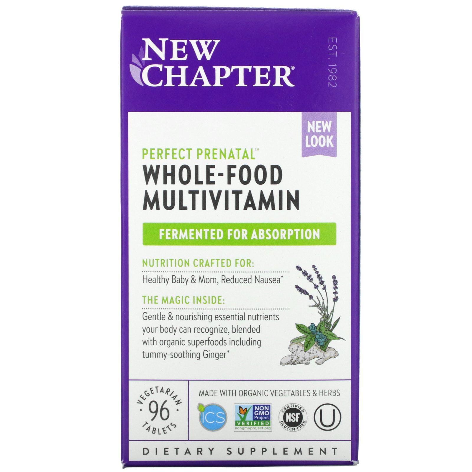 New Chapter, Multivitamínico prenatal perfecto, 96 tabletas vegetarianas