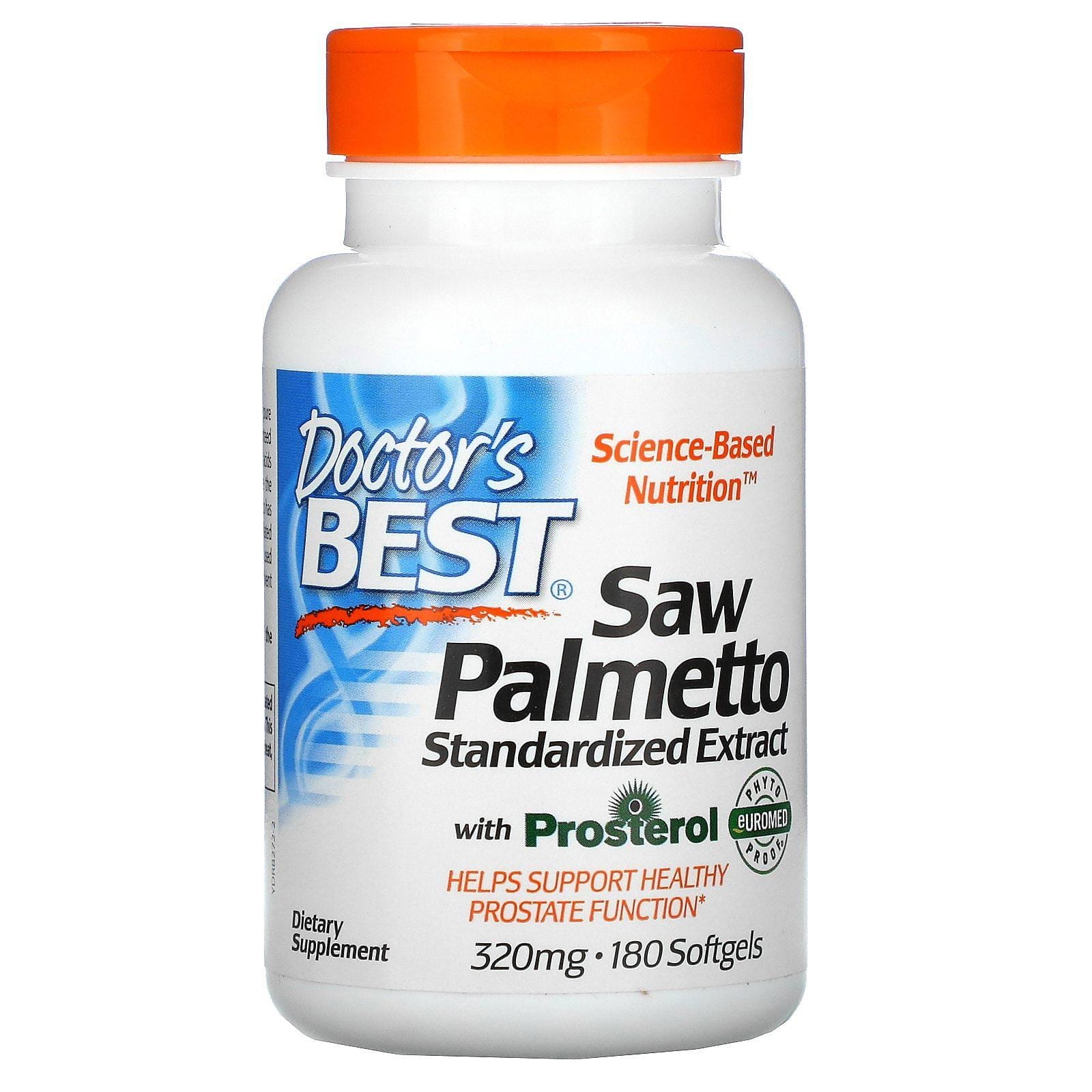 Doctor's Best, Extracto estandarizado de palma enana americana, 320 mg, 180 cápsulas blandas