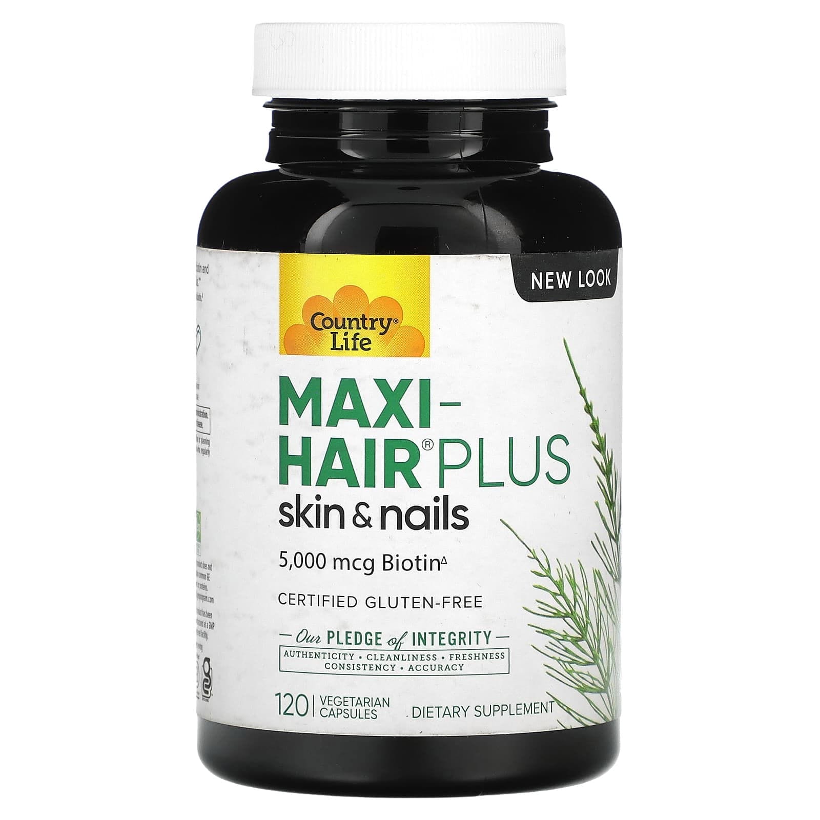 Country Life, Maxi-Hair plus, 1250 mcg, 120 cápsulas vegetales