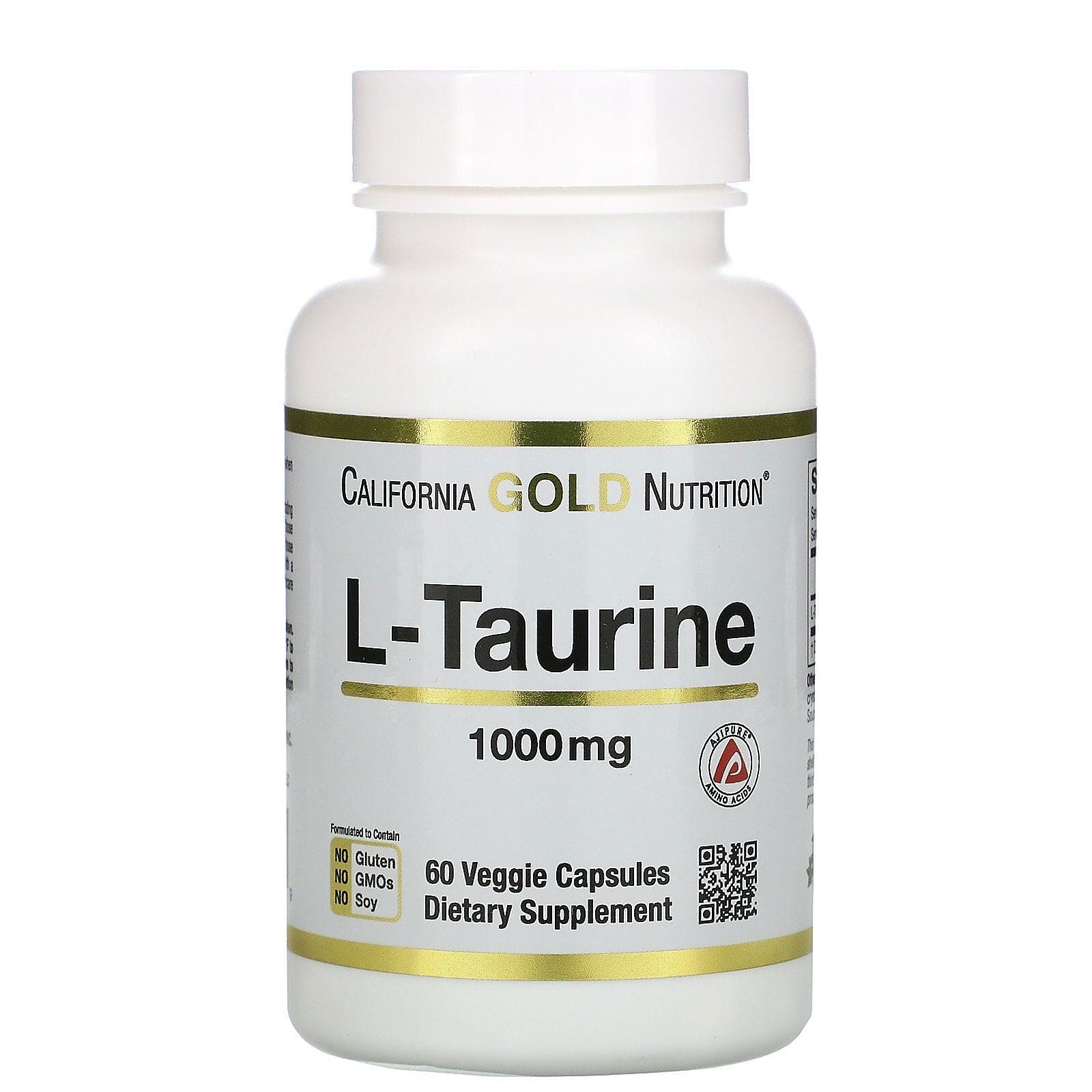 California Gold Nutrition, L-taurina, AjiPure, 1000 mg, 60 cápsulas vegetales