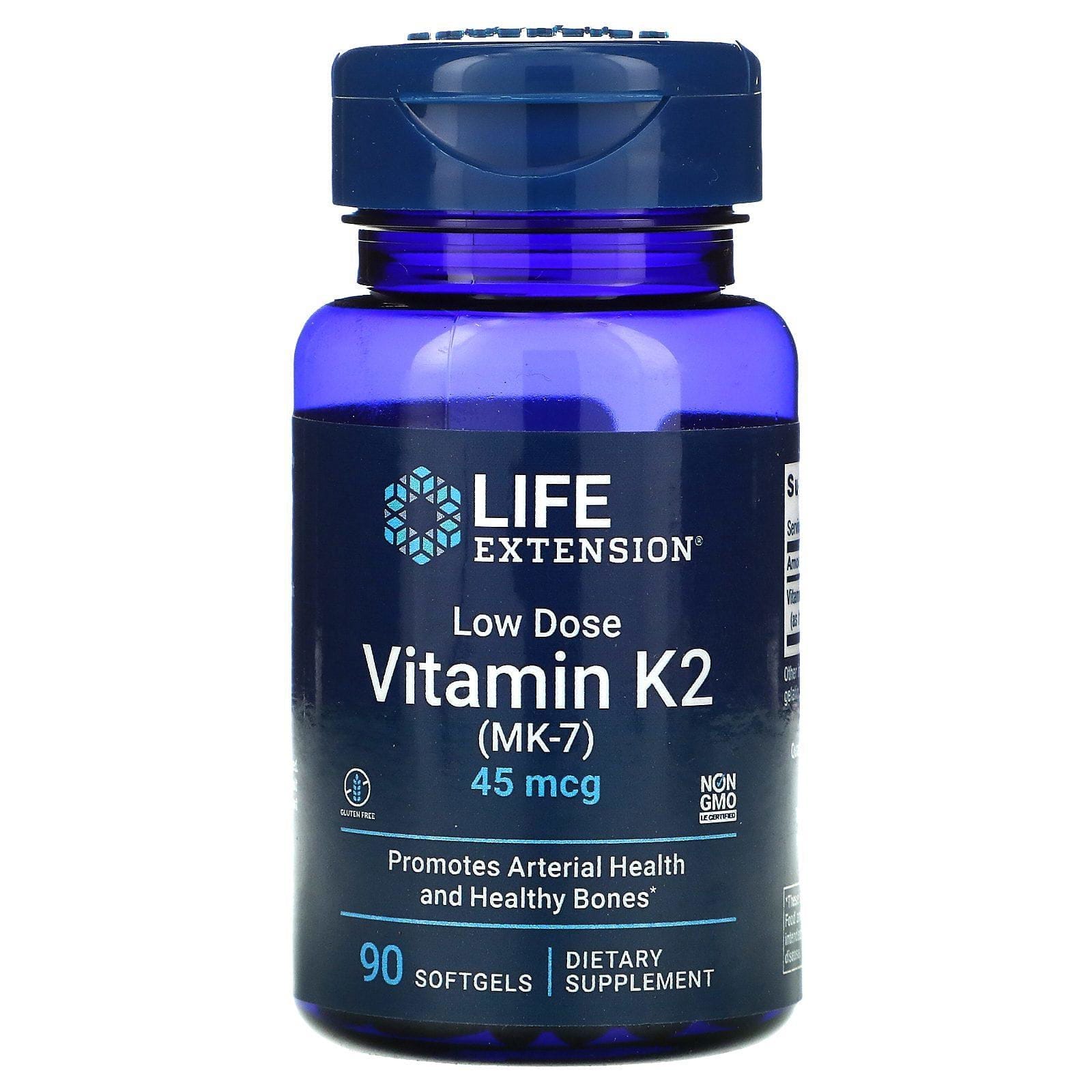Life Extension, Vitamina K2 (MK-7) en Bajas Dosis, 45mcg, 90 Cápsulas blandas