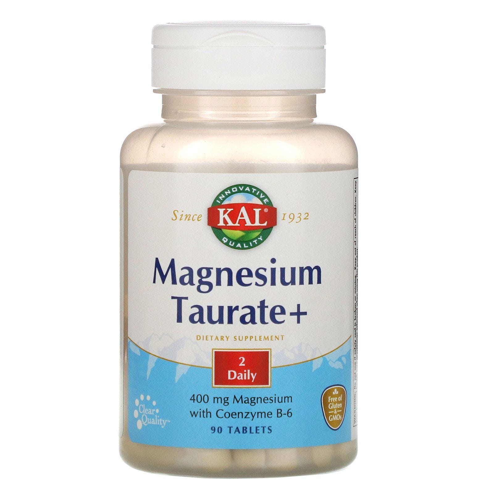 KAL, Magnesio taurate +, 400 mg, 90 tabletas
