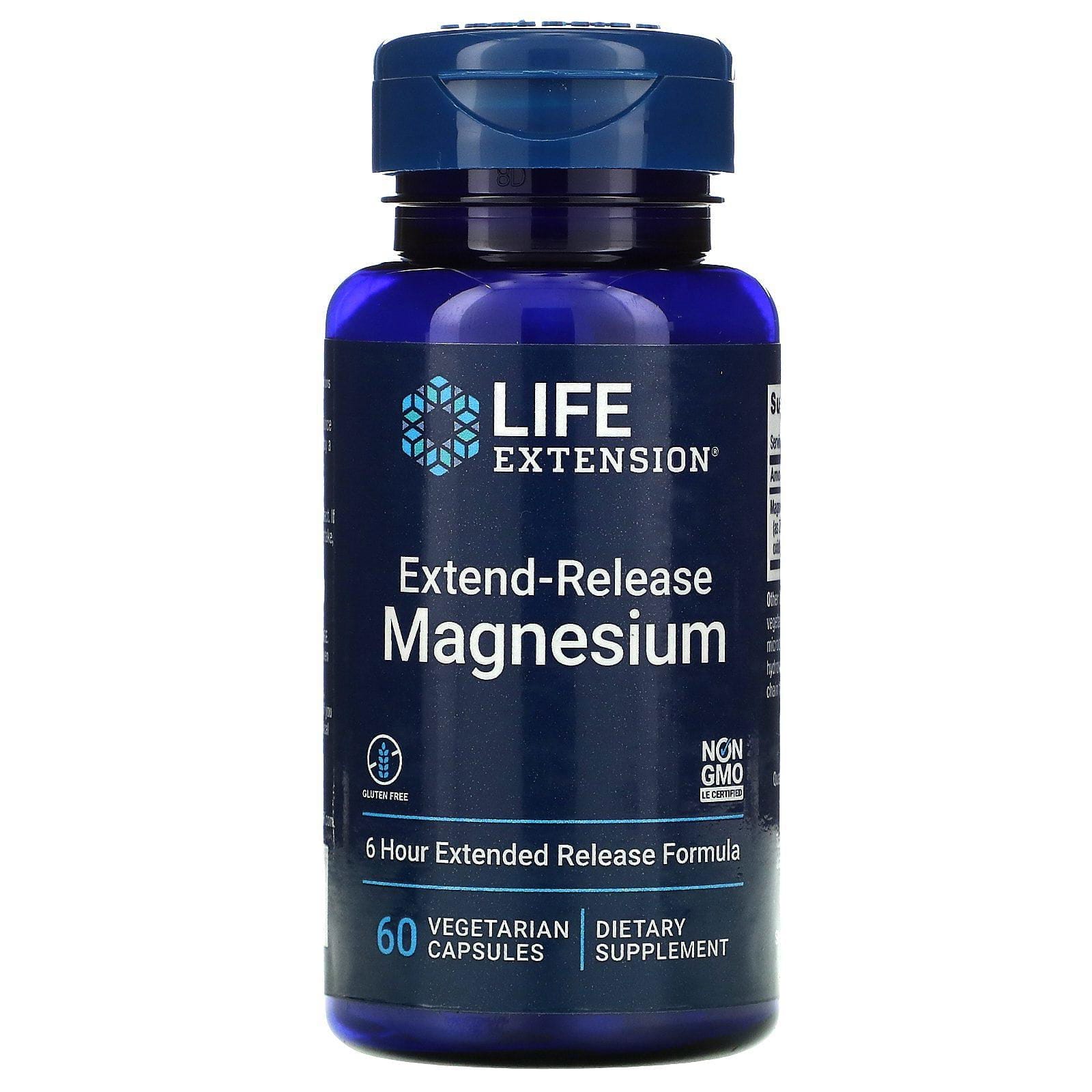 Life Extension, Magnesio Extender-Soltar, 60 cápsulas vegetarianas