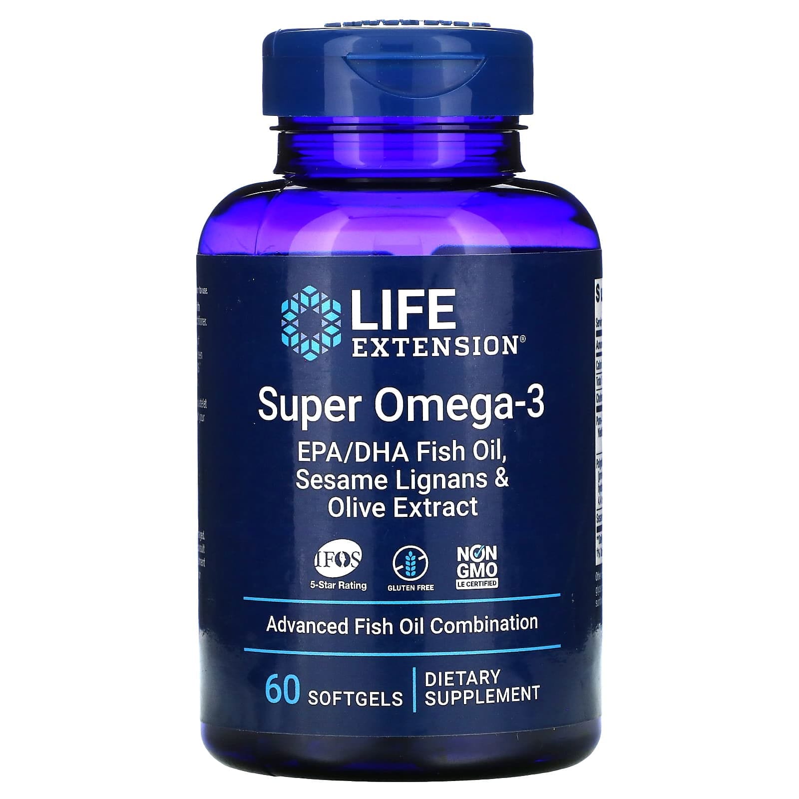 Life Extension, Super omega-3, 60 cápsulas blandas