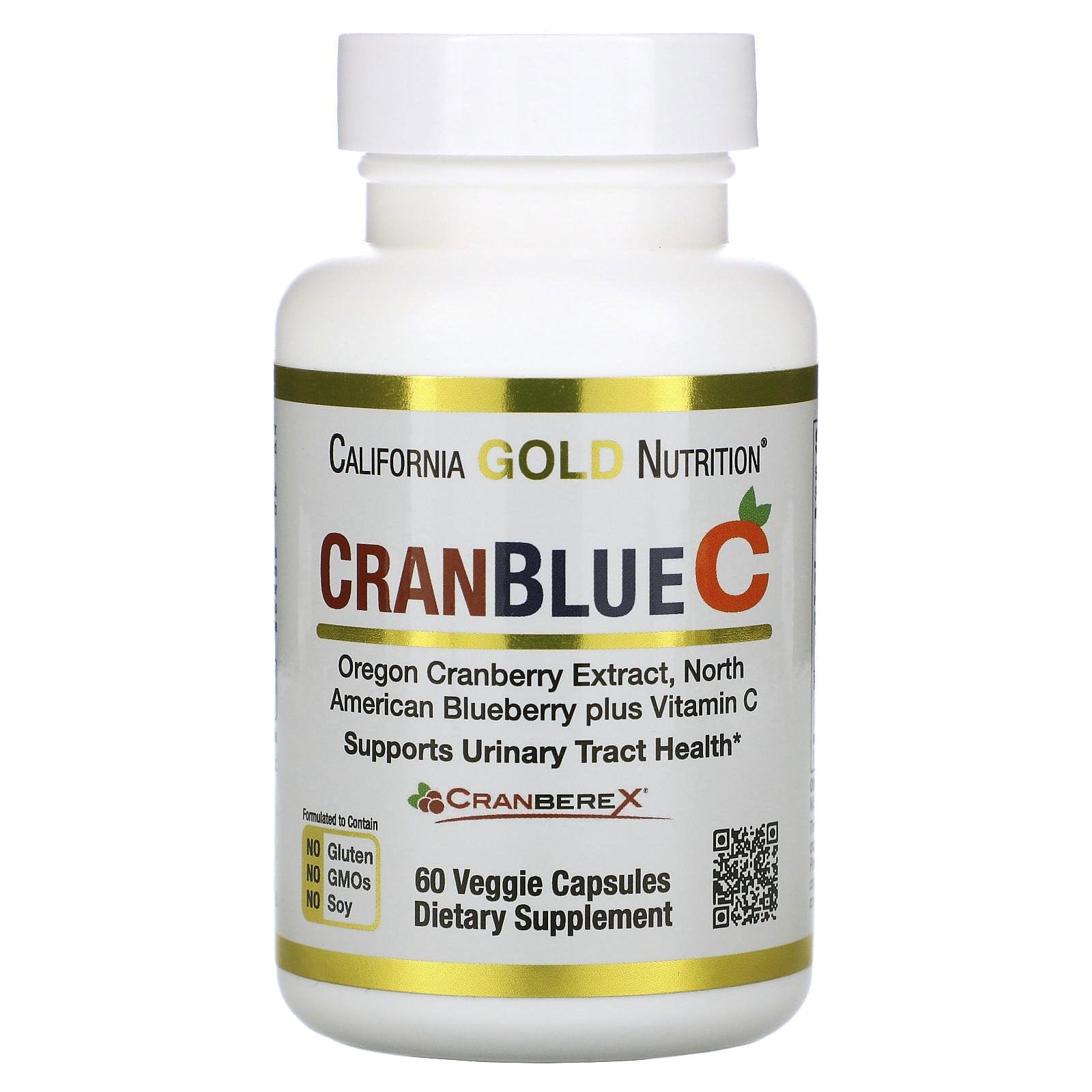 California Gold Nutrition, CranBlueC, Arándanos rojos y azules, Vitamina C, 60 cápsulas vegetales