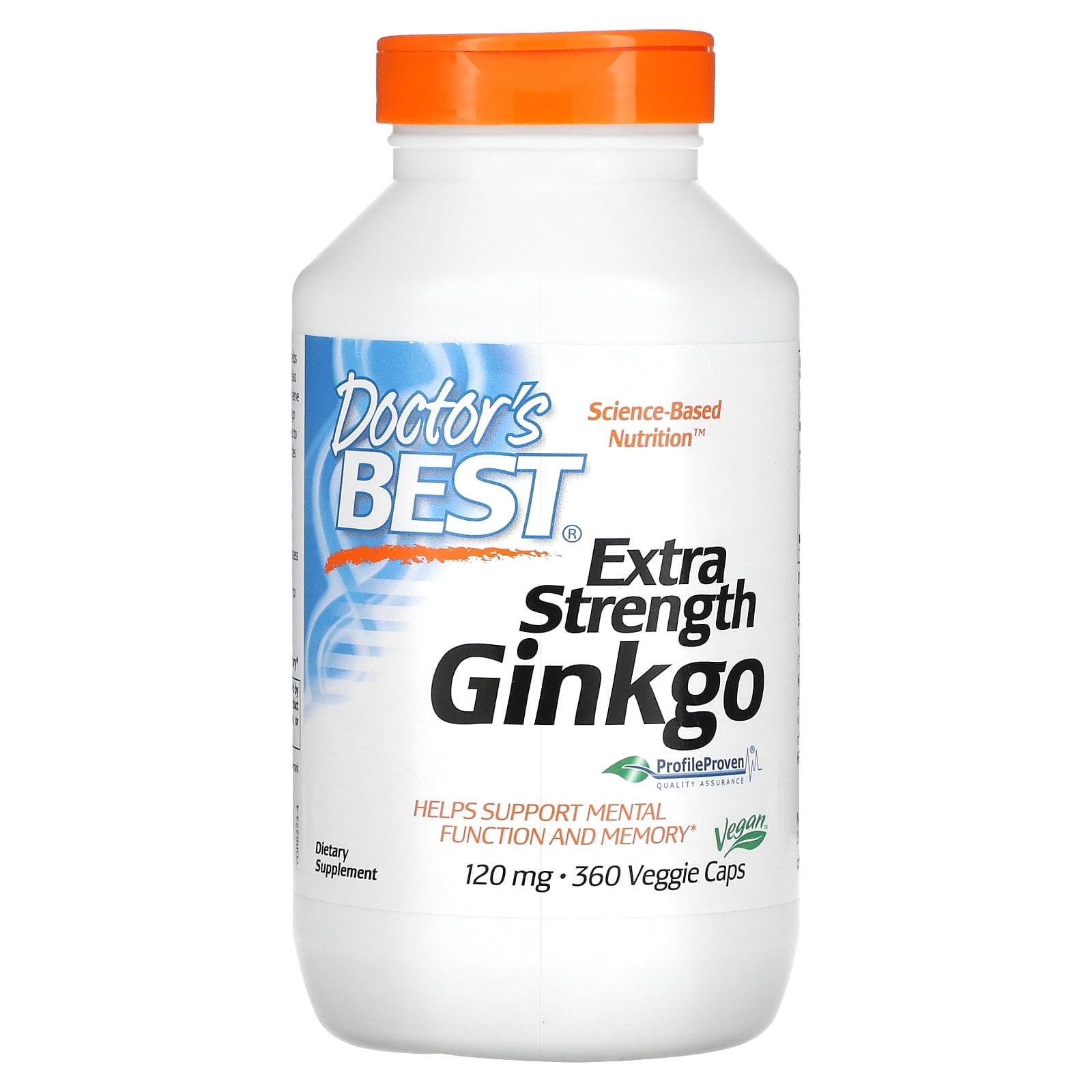 Doctor's Best, Suplemento de ginkgo con concentración extra, 120 mg, 360 cápsulas vegetales