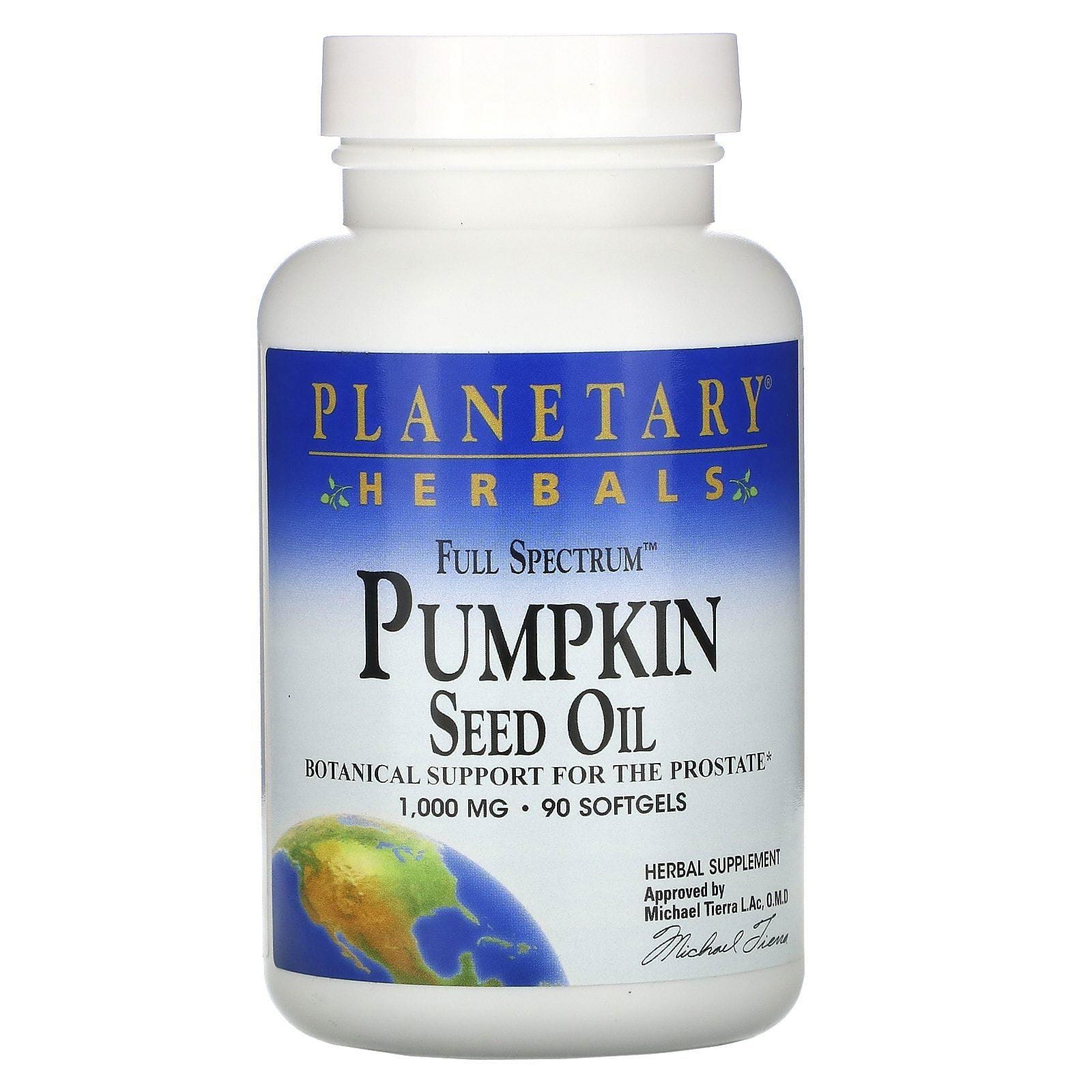 Planetary Herbals, Aceite de Pepitas de Calabaza de Espectro Completo, 1000 mg, 90 Cápsulas de Gel Suave