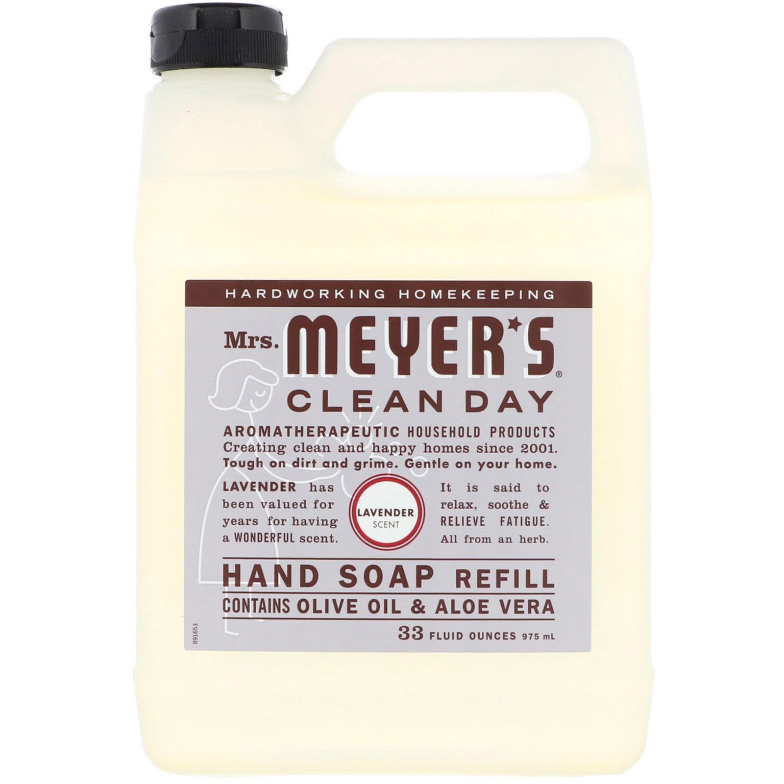 Mrs. Meyers Clean Day, Recarga de jabón líquido de manos, esencia de lavanda, 33 fl oz (975 ml)