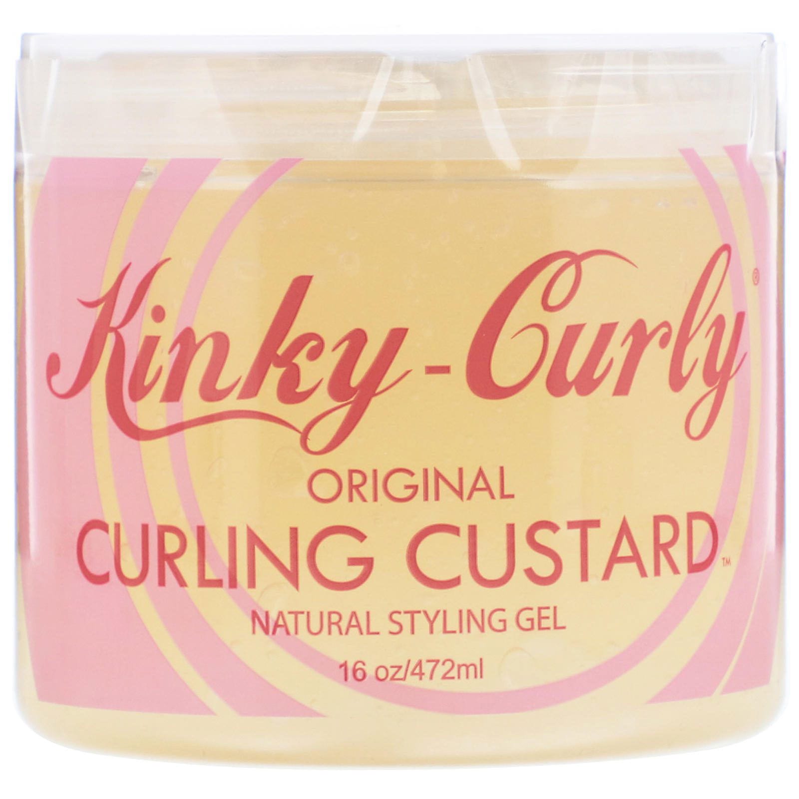 Kinky-Curly, Original Curling Custard, gel natural para peinar, 16 oz (472 ml)