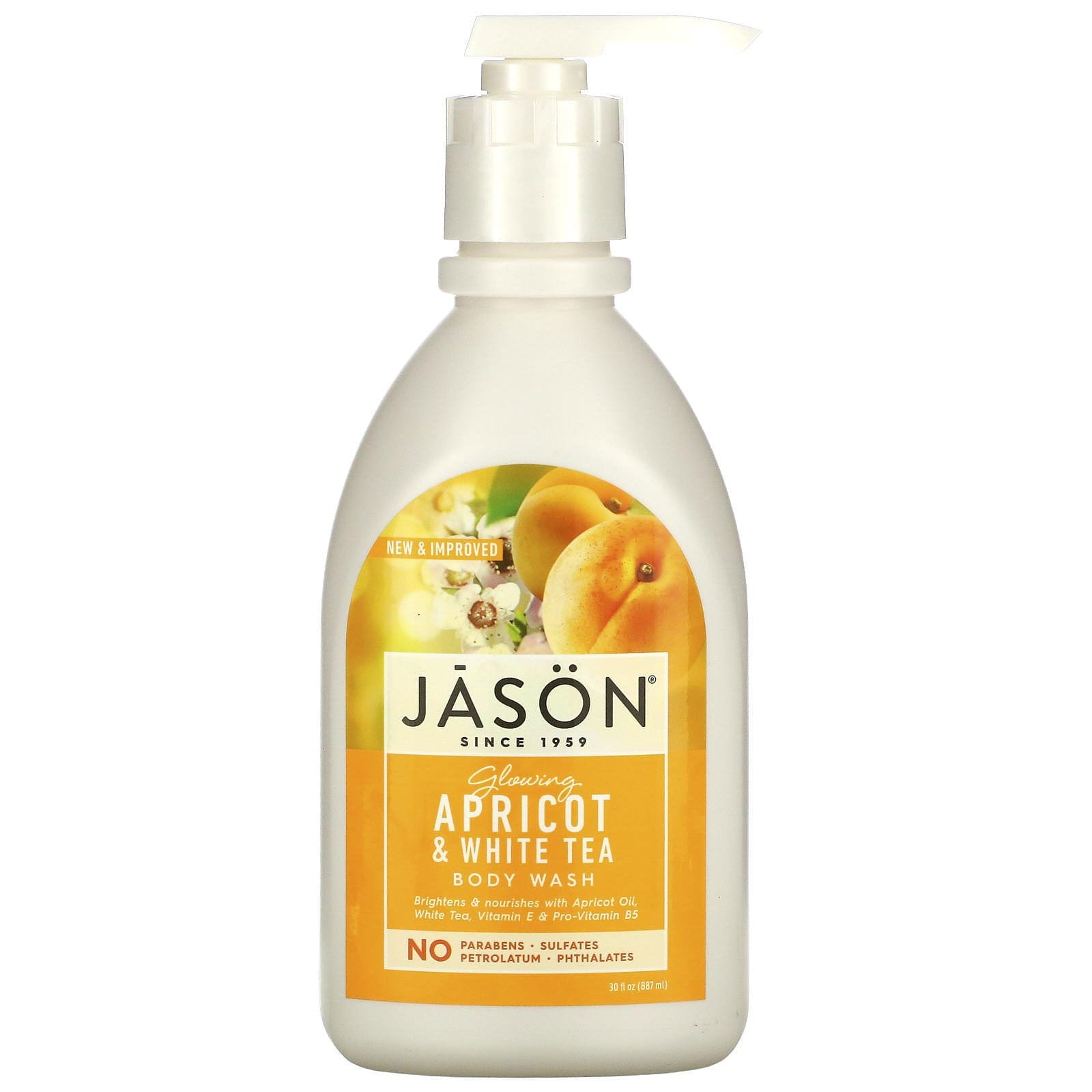 Jason Natural, Gel de baño, albaricoque brillante, 30 fl oz (887 ml)