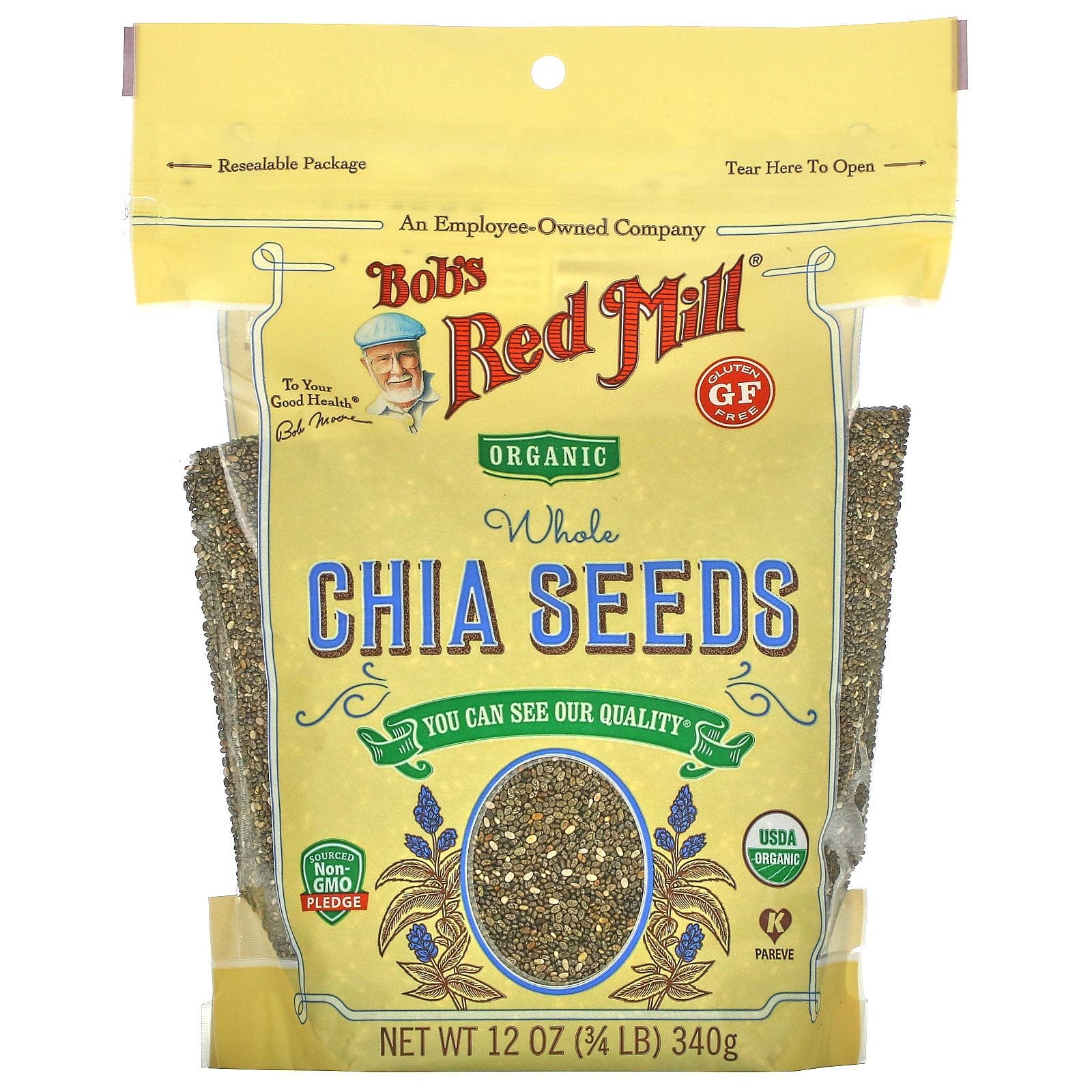 Bob's Red Mill, Organic Whole Chia Seeds, 12 oz (340 g)