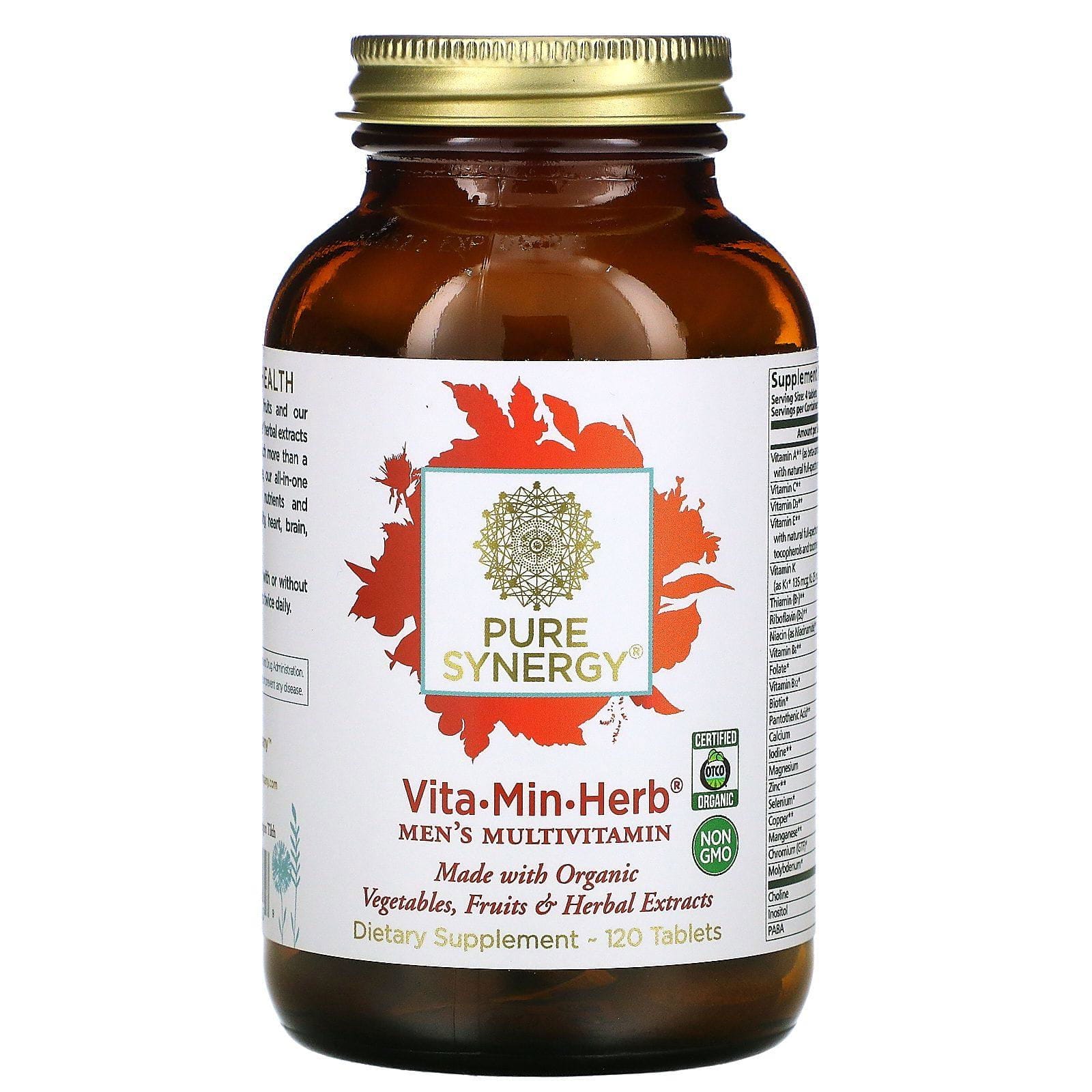 Pure Synergy, Vita·Min·Herb, Suplemento multivitamínico para hombres, 120 comprimidos
