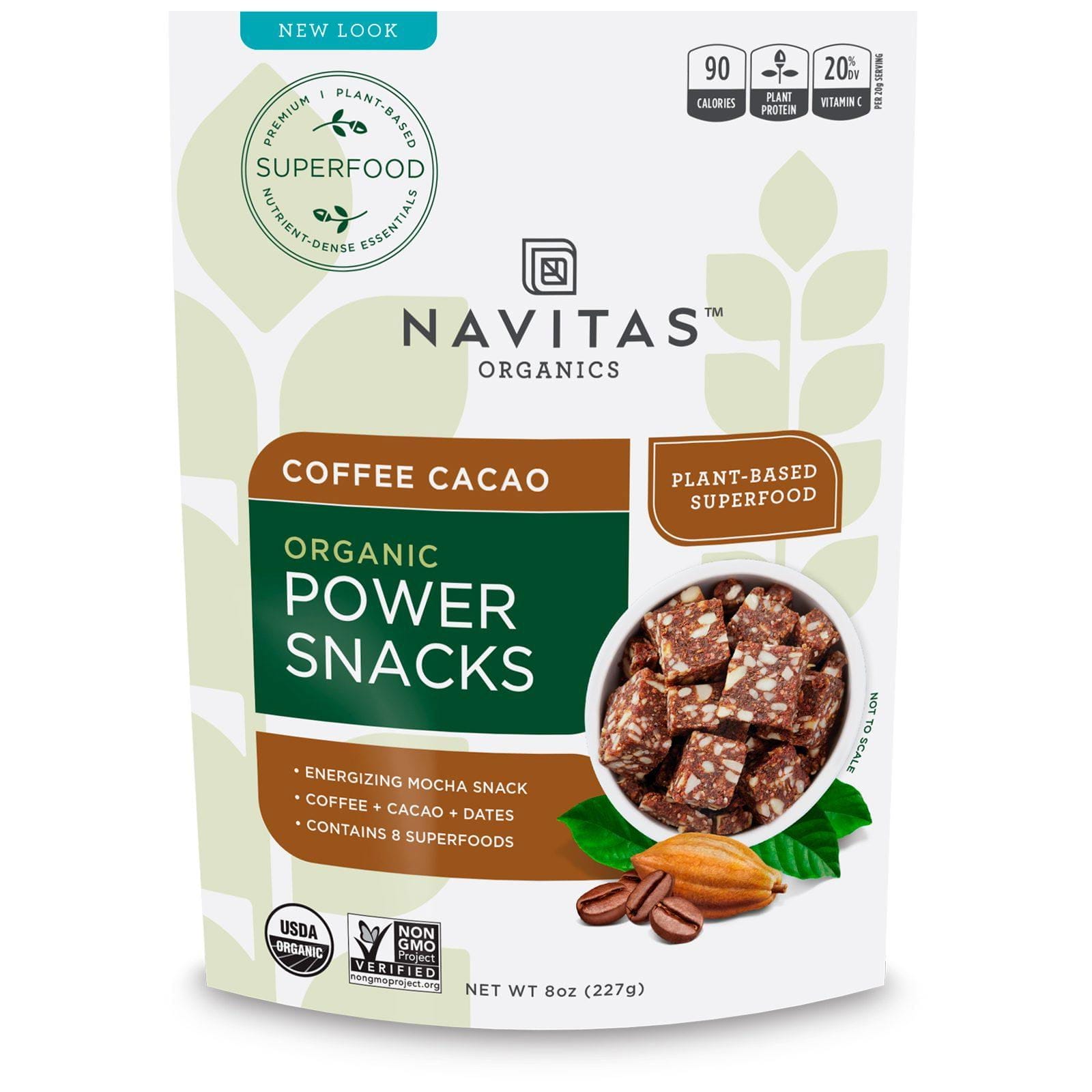 Navitas Organics, Aperitivos con Poder Orgánico, Café y cacao, 8 oz (227 g)