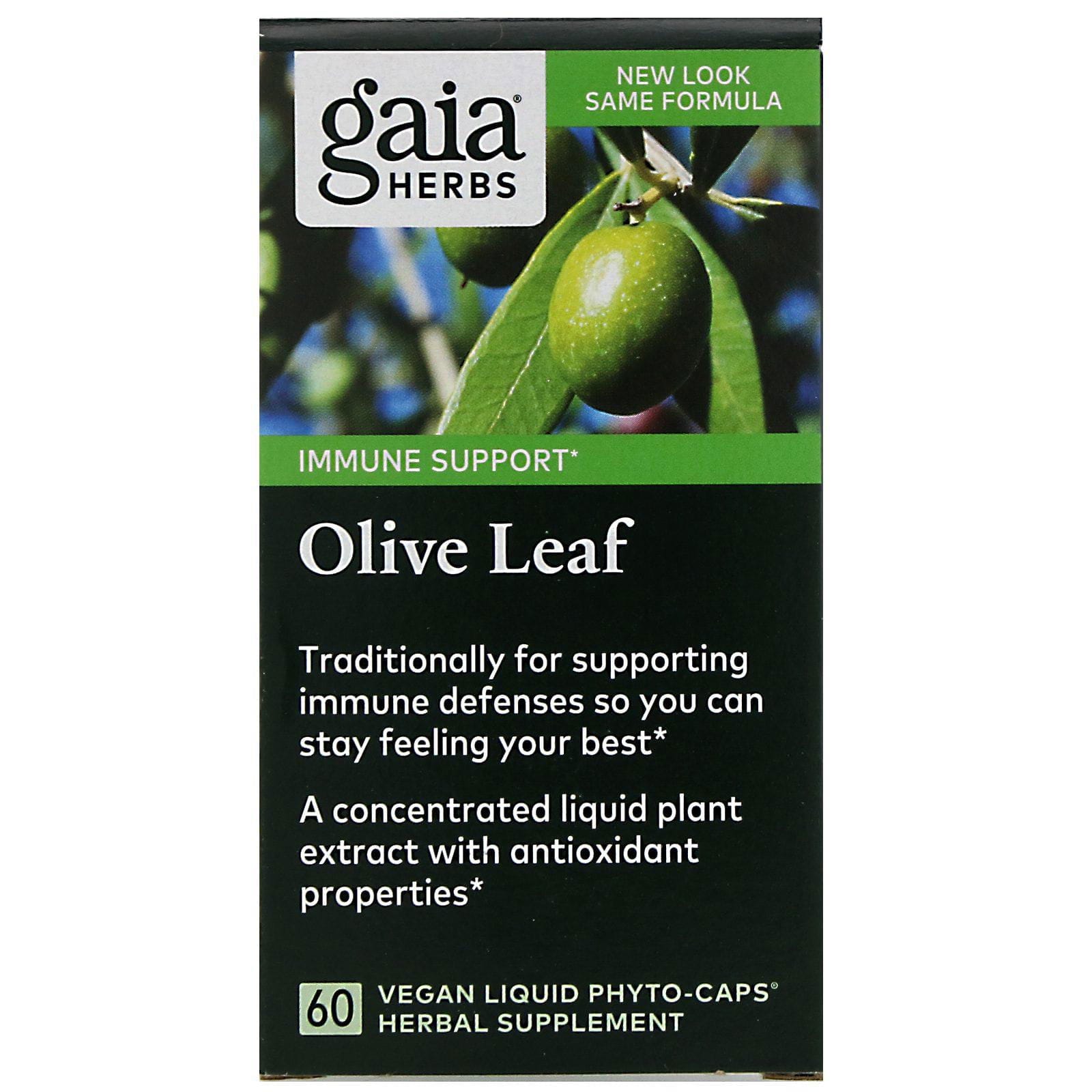 Gaia Herbs, Hoja de Olivo, 60 cápsulas