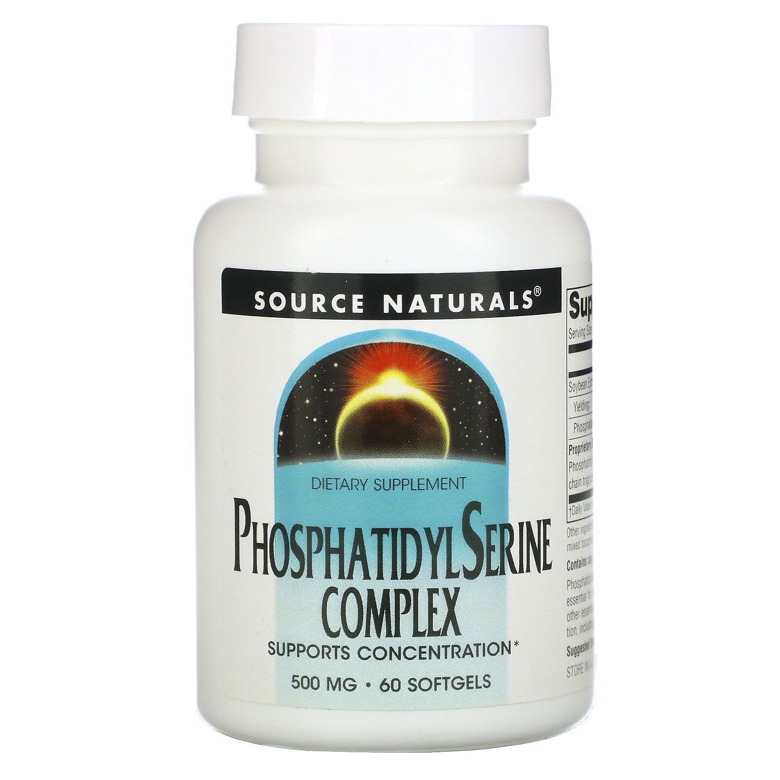 Source Naturals, Complejo de Fosfatidilserina Estabilizada, 500 mg, 60 Cápsulas Blandas