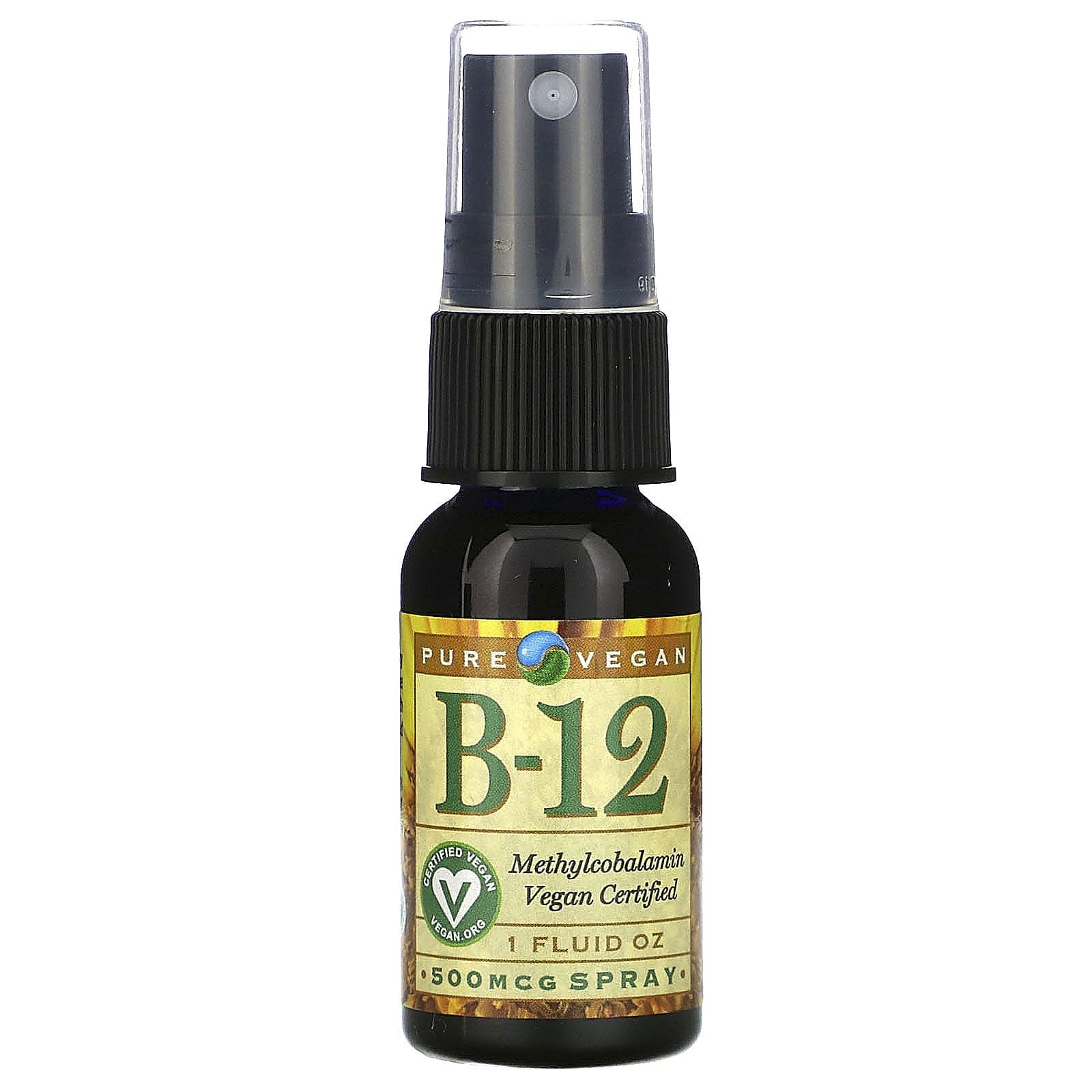 Pure Vegan, B-12, 500 mcg Spray, 1 fl oz