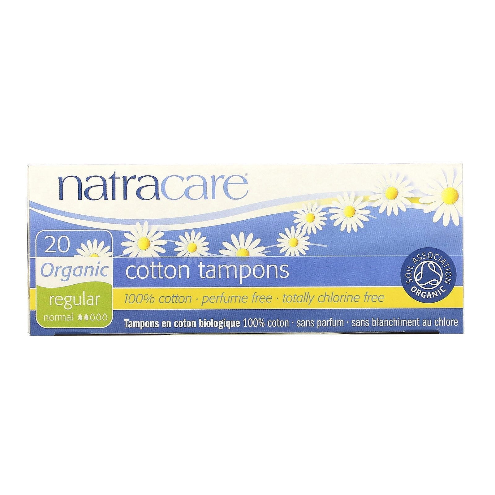 Natracare, Natracare, Tampones de Algodón Orgánico, Tamaño Regular, 20 Tampones