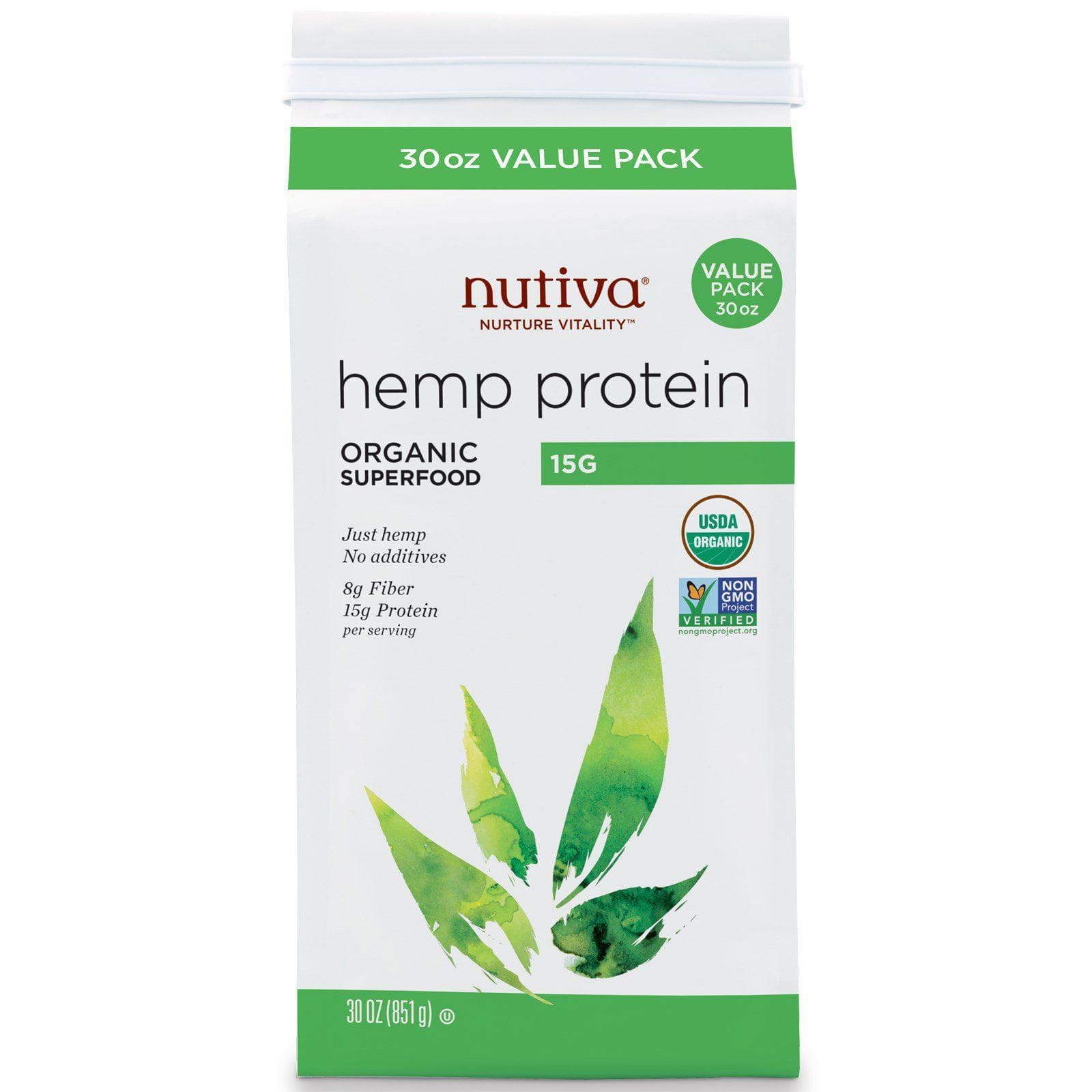 Nutiva, Super Alimento Orgánico, Proteínas de Cáñamo, 15 G, 30 oz (851 g)
