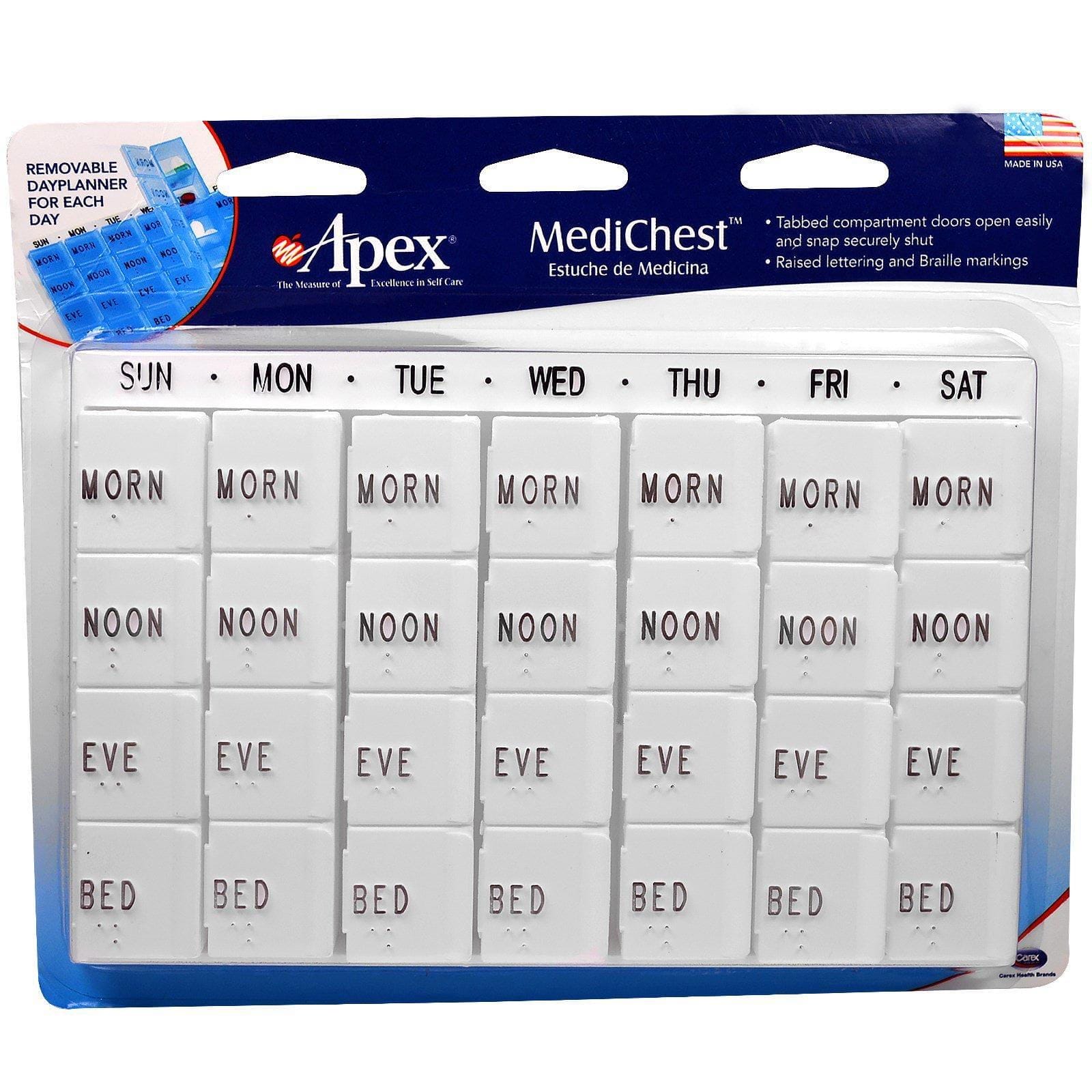 Apex, MediChest, Vitamin and Medication Organizer (Organizador de Medicinas y Vitaminas )