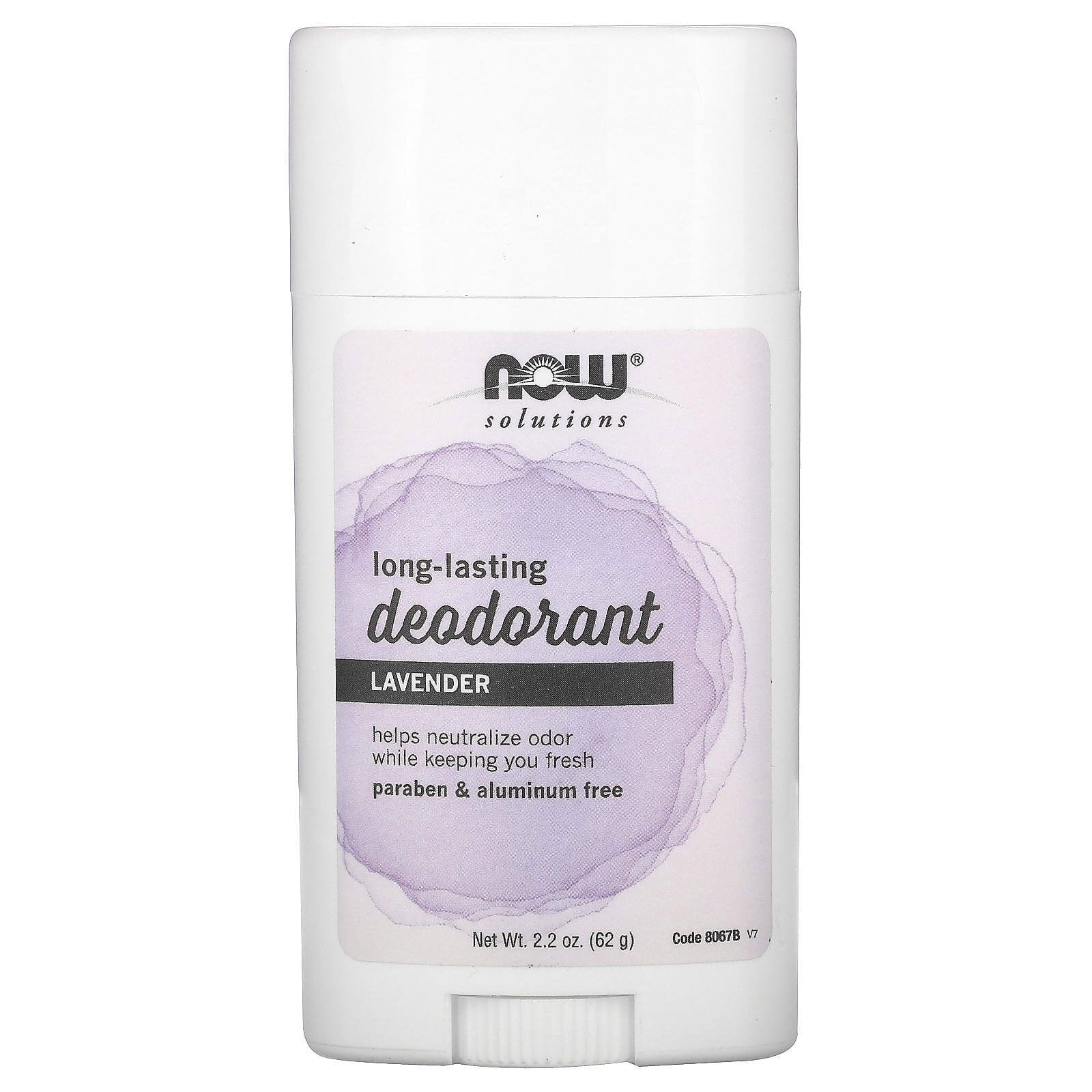 Now Foods, Solutions, barra desodorante de larga duración, lavanda refrescante, 2.2 oz (62 g)