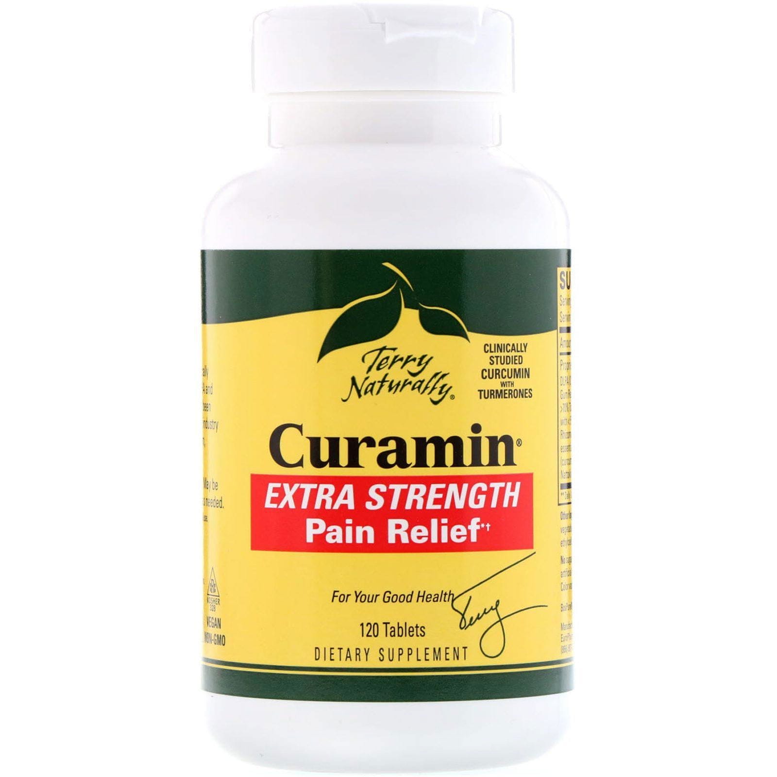 Terry Naturally, Curamin, alivio del dolor, extra fuerza, 120 tabletas