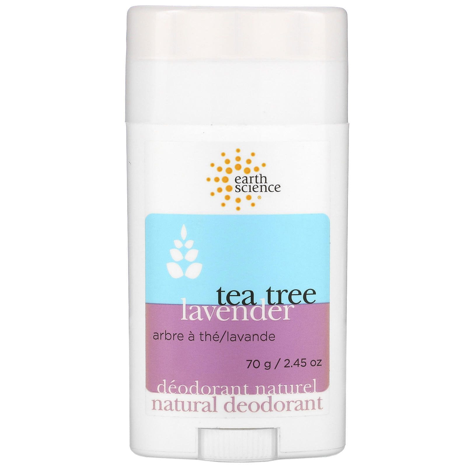 Earth Science, Desodorante natural, árbol del té, 70 g (2,45 oz)