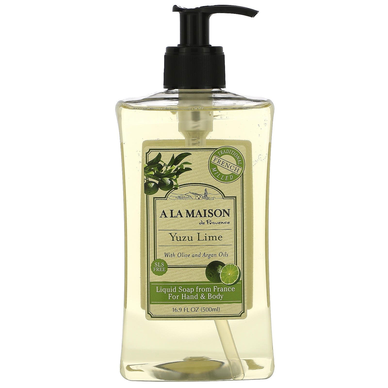 A La Maison de Provence, Jabón líquido de manos y cuerpo, lima yuzu, 16,9 fl oz (500 ml)