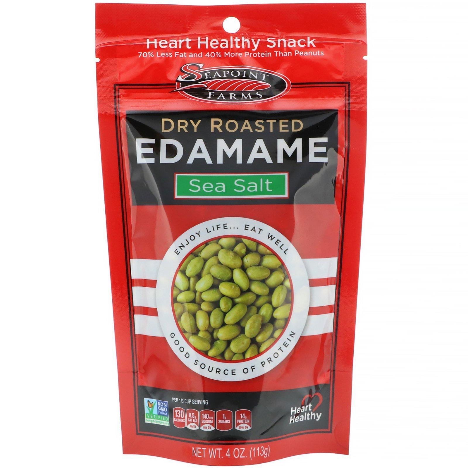 Seapoint Farms, Edamame seco asado, sal marina, 4 oz (113 g)