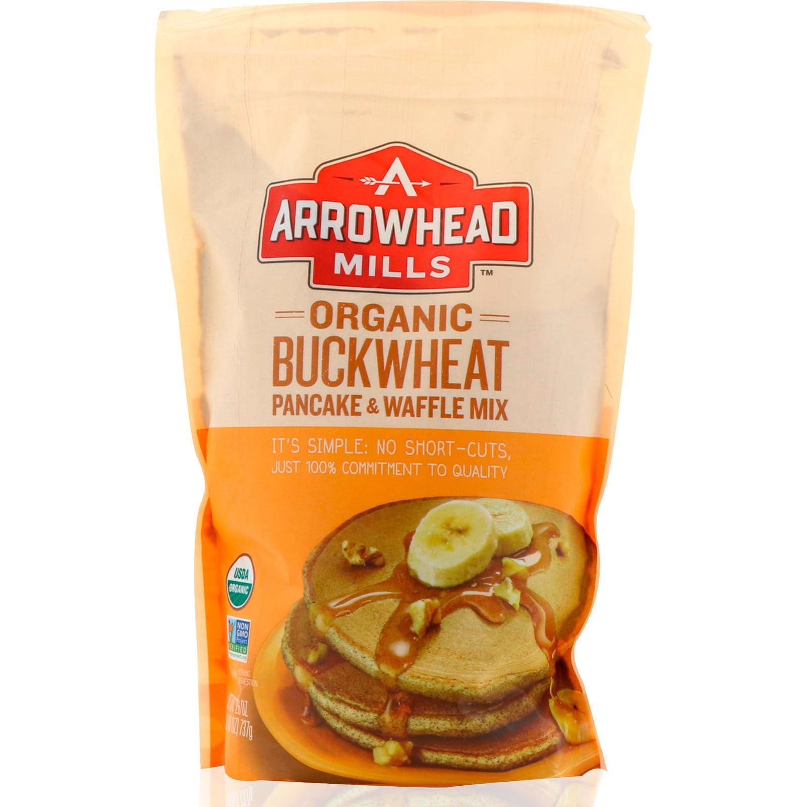Arrowhead Mills, Mix orgánico para waffles y panqueques de alforfón, 737 g (26 oz)
