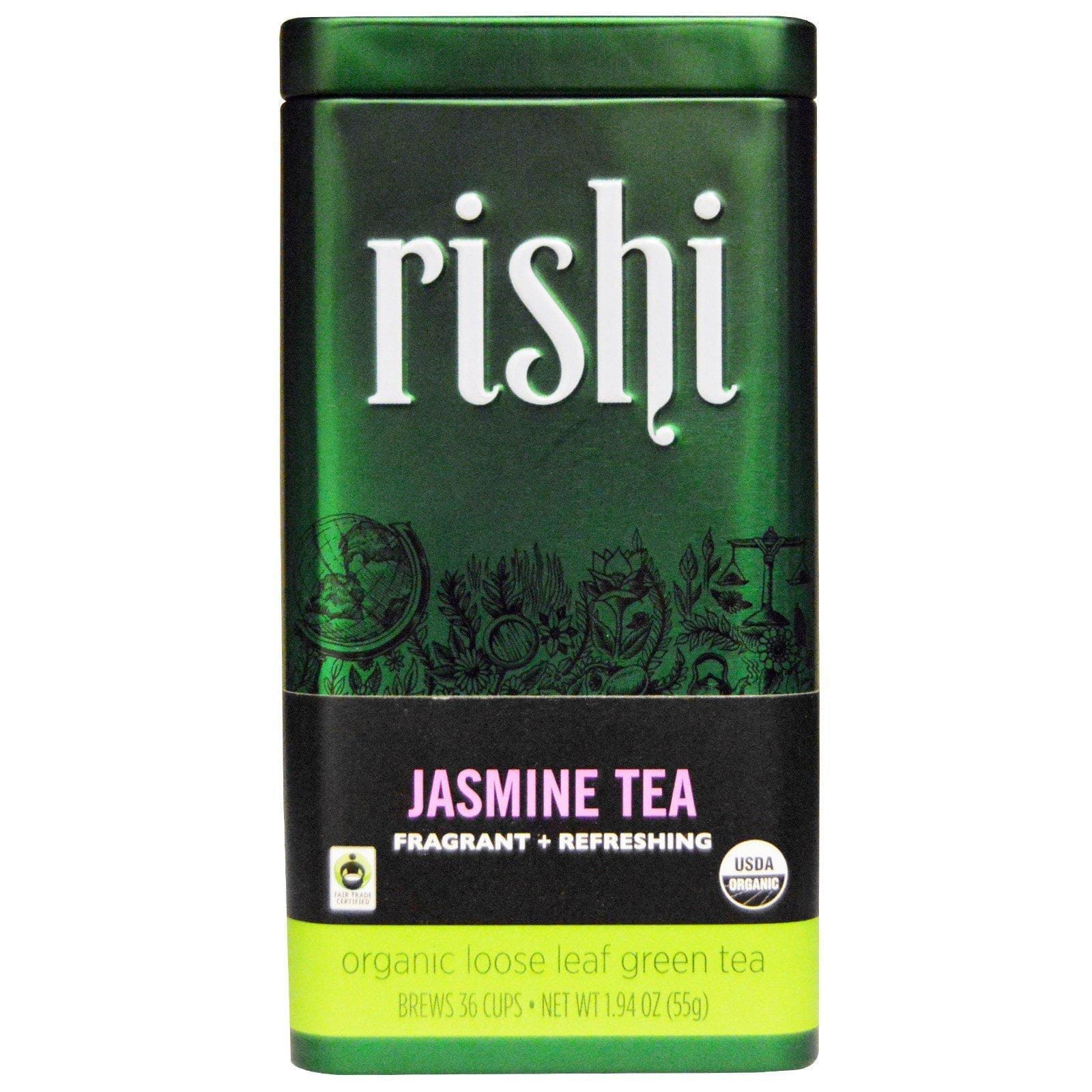 Rishi Tea, Té Verde Orgánico, Hoja Suelta, Jazmín, 1.94 oz (55 g)