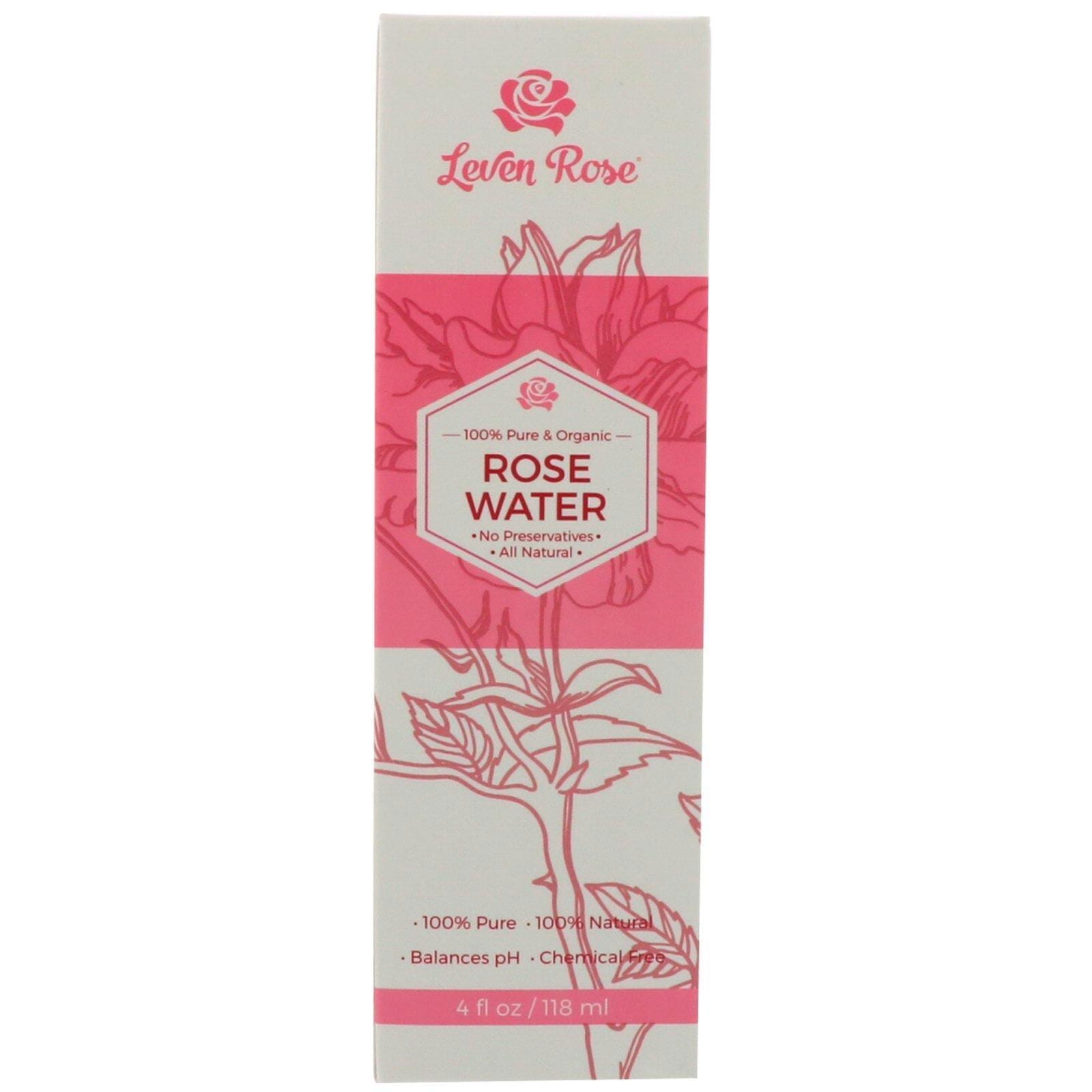 Leven Rose, Agua de rosas 100 % pura y orgánica, 4 oz (118 ml)