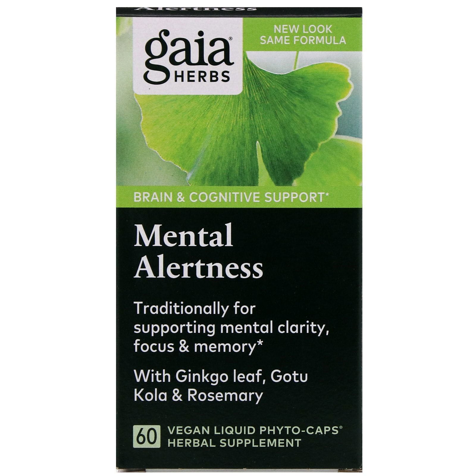 Gaia Herbs, DailyWellness, Alerta Mental, 60 Fitocápsulas Líquidas Vegetarianas