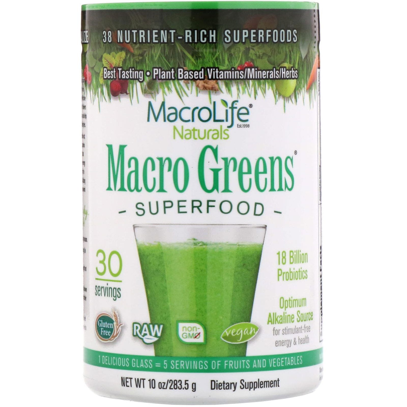 Macrolife Naturals, Macro Greens, Nutrientes - Ricos Superalimentos, 10 oz (283.5 g)