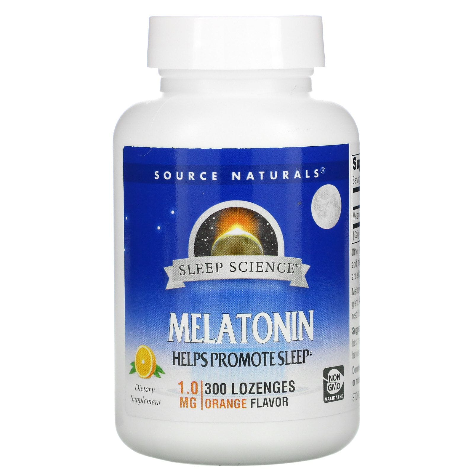 Source Naturals, Melatonin, Orange, 1 mg, 300 Lozenges