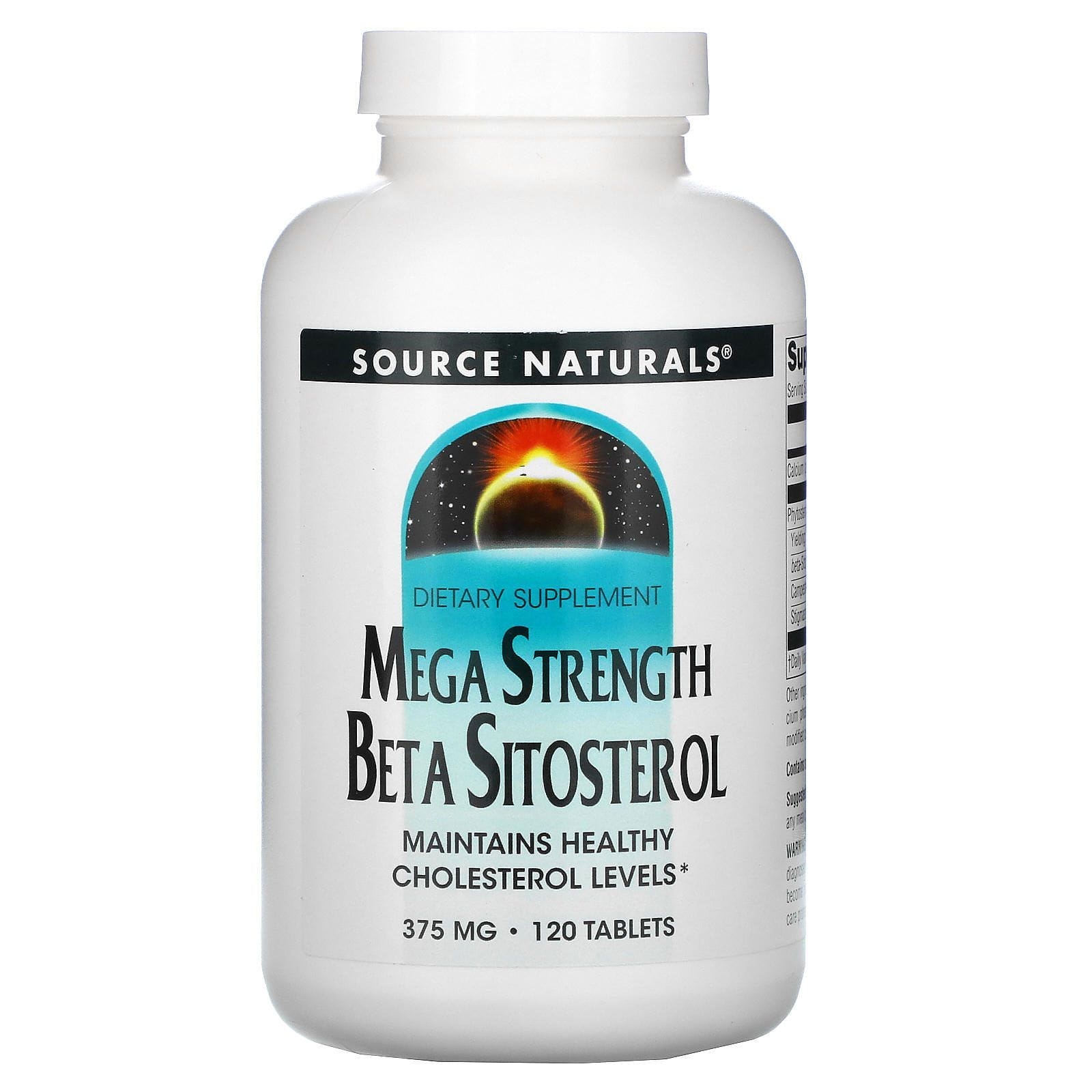 Source Naturals, Beta Sitosterol Extra Potencia, 375 mg, 120 Tabletas