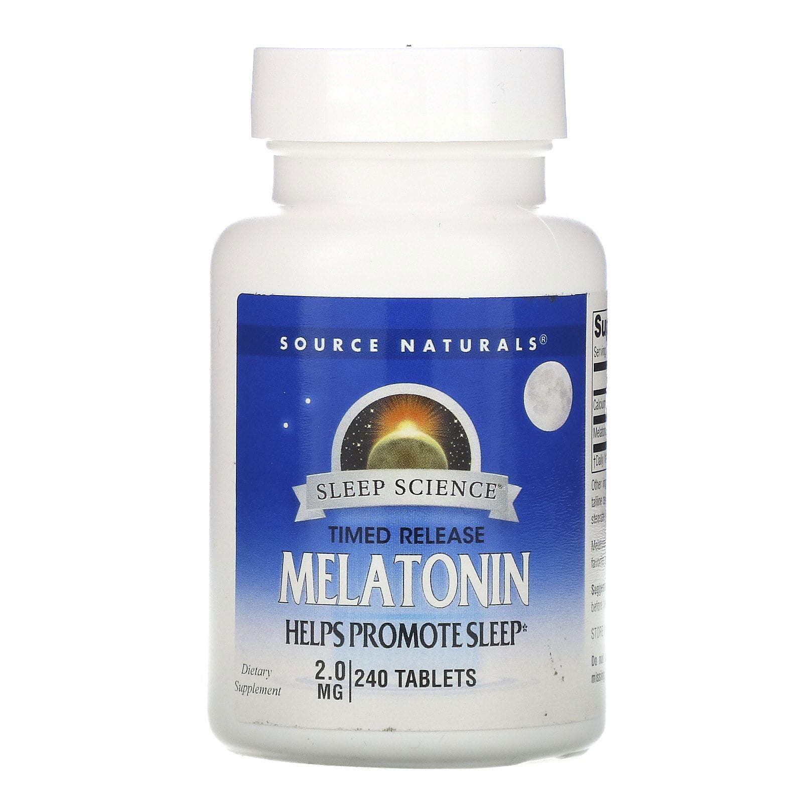 Source Naturals, Melatonina, liberación a tiempo, 2 mg, 240 tabletas