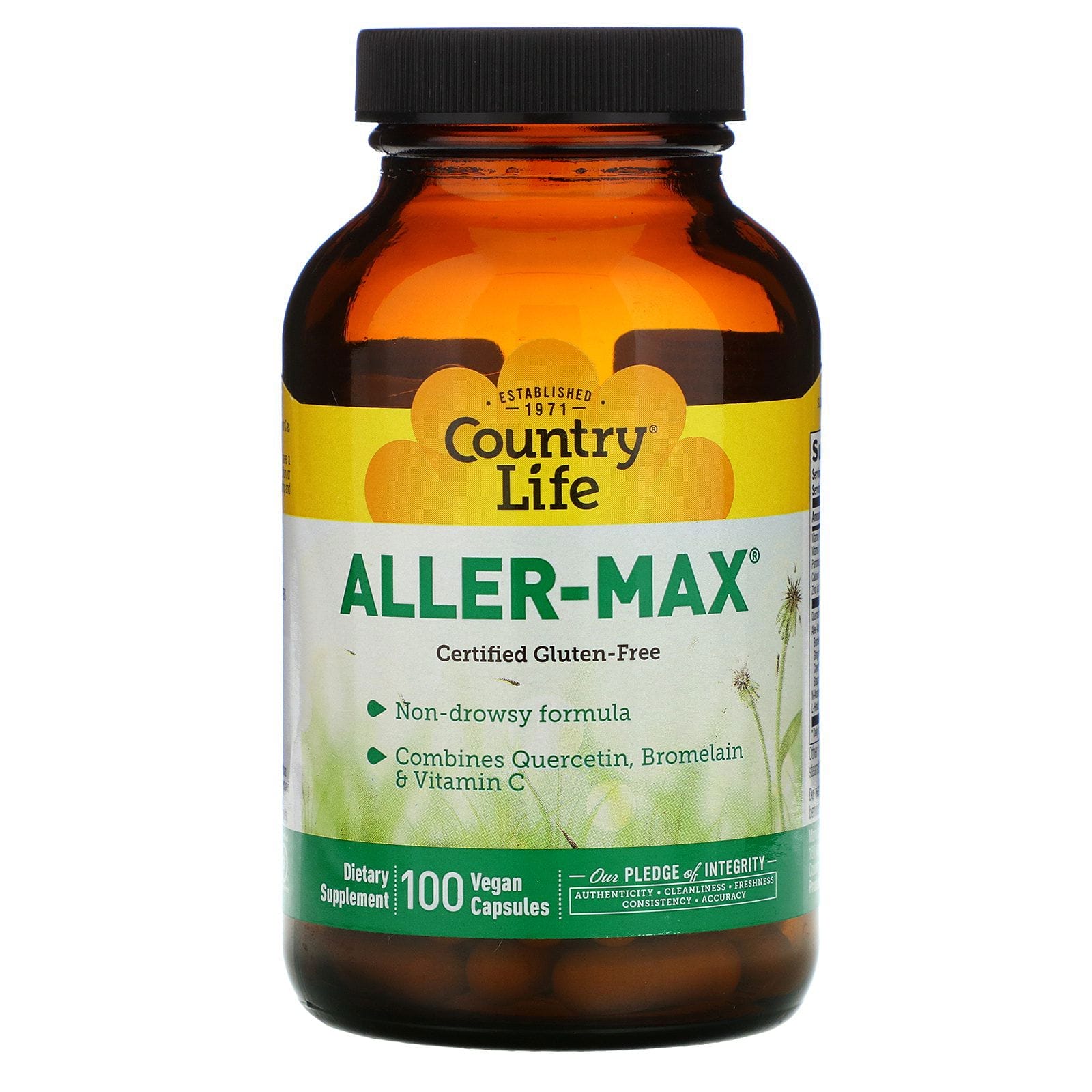 Country Life, Aller-Max, Suplemento alimentario, 100 cápsulas vegetales