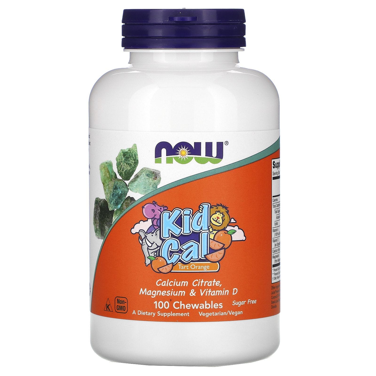 Now Foods, Kid Cal, Naranja ácida, 100 masticables