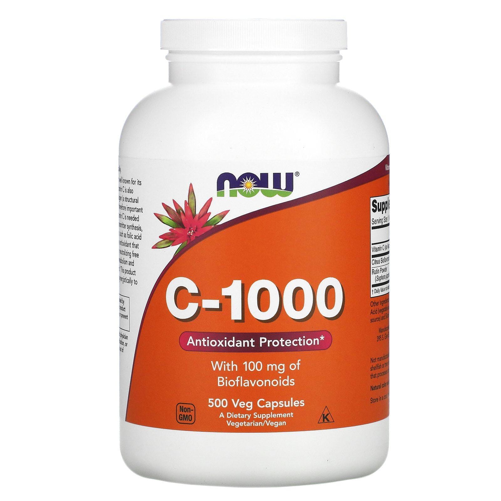 Now Foods, C-1000, 500 cápsulas vegetales
